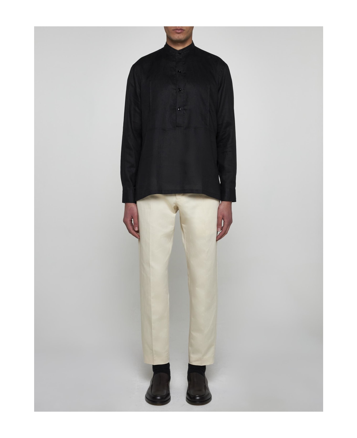 PT01 Mariner Linen Shirt - Black