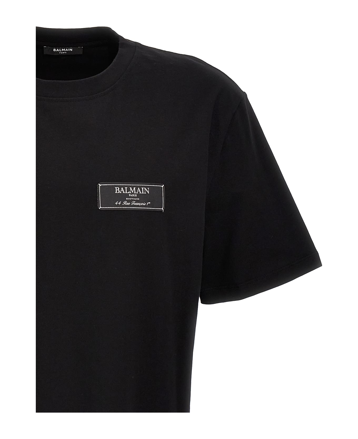 Balmain Logo Label T-shirt - Black