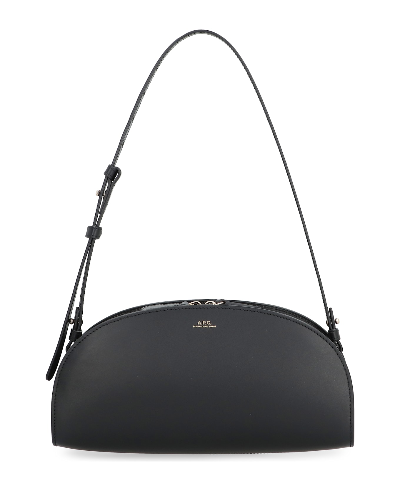 A.P.C. Demi-lune Leather Shoulder Bag - Lzz Black