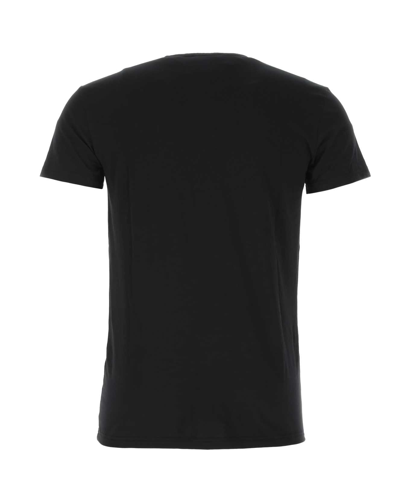 Versace Black Stretch Cotton T-shirt - A1008