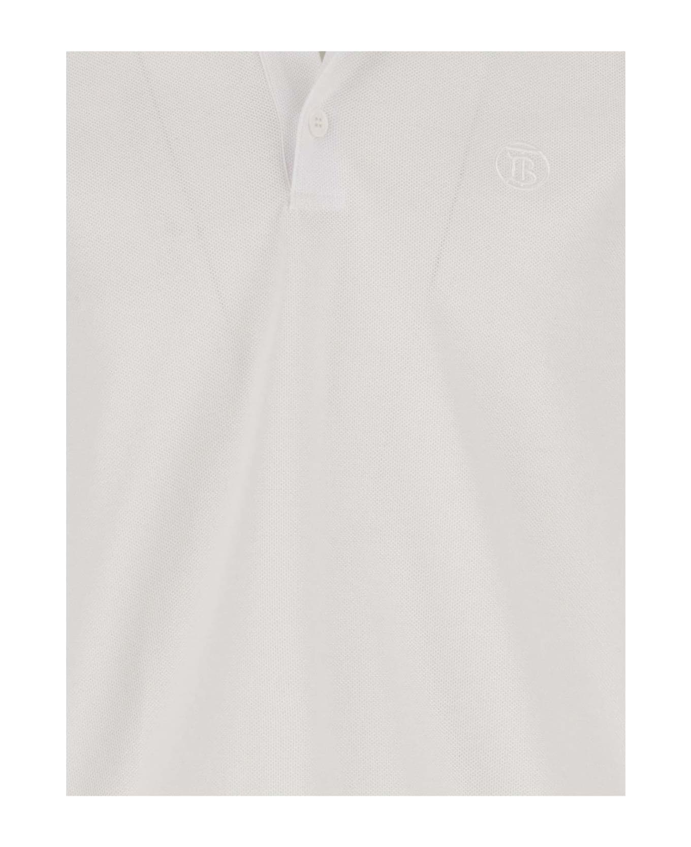 Burberry Cotton Pique Polo Shirt - White ポロシャツ