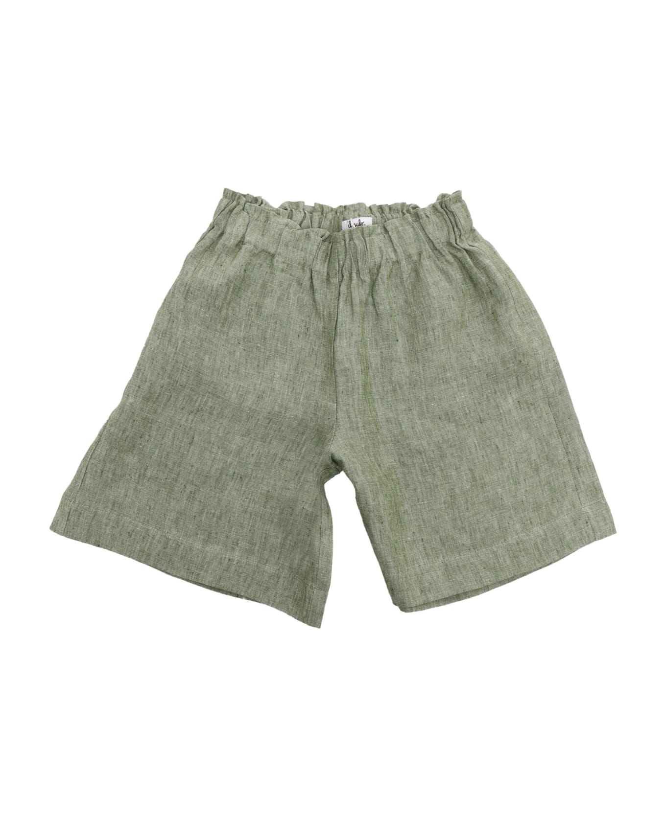 Il Gufo Green Linen Bermuda Shorts - GREEN