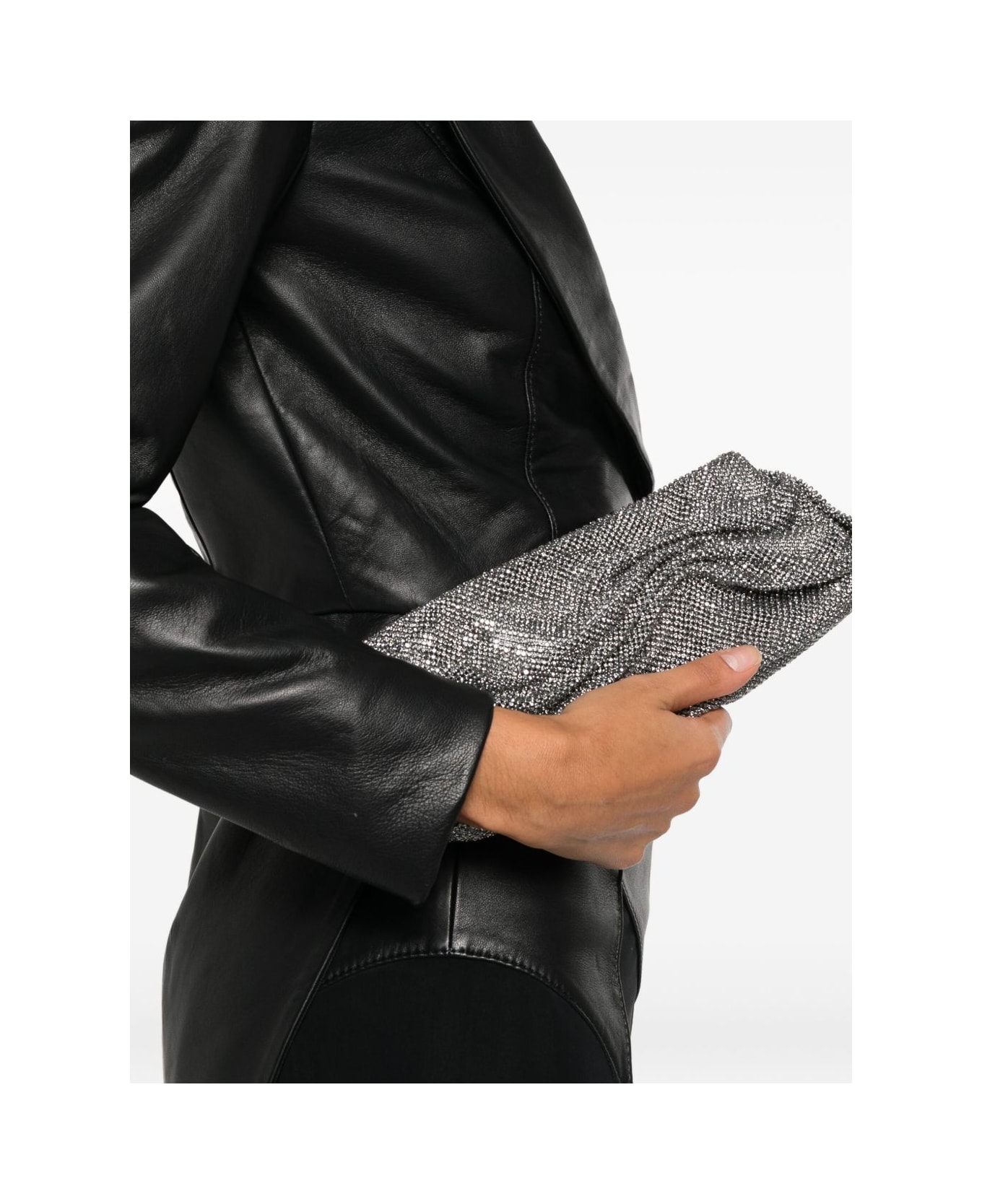 Benedetta Bruzziches Clutch With Chain Shoulder Strap - Silver