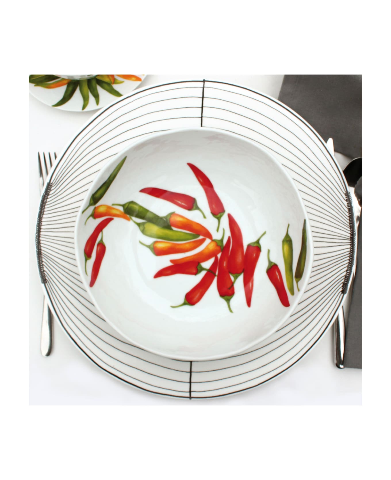 Taitù Medium Bowl PEPERONCINI - Dieta Mediterranea Vegetables Collection - Red