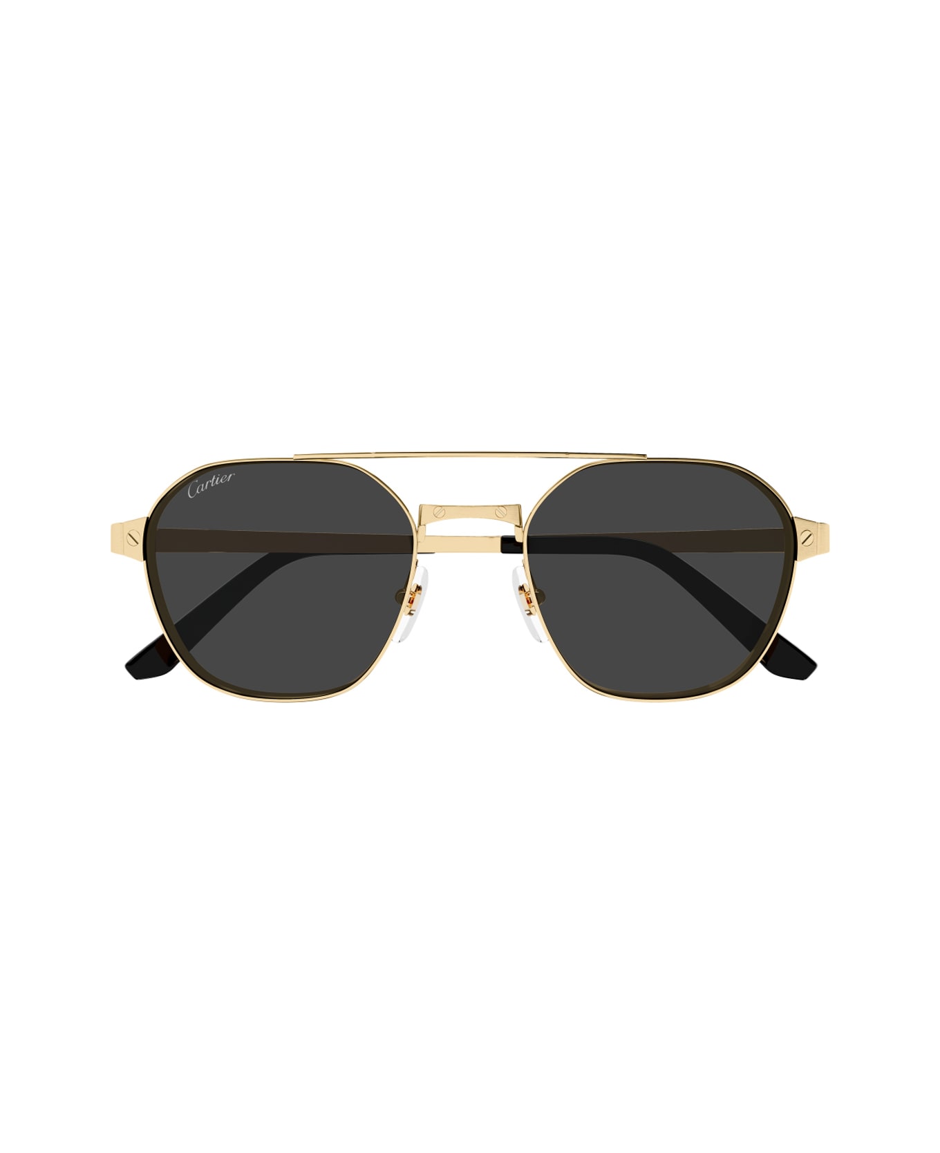 Cartier Eyewear Cartier Ct0571s Santos De Cartier 001 Gold Smoke Polarizzato Sunglasses - Oro