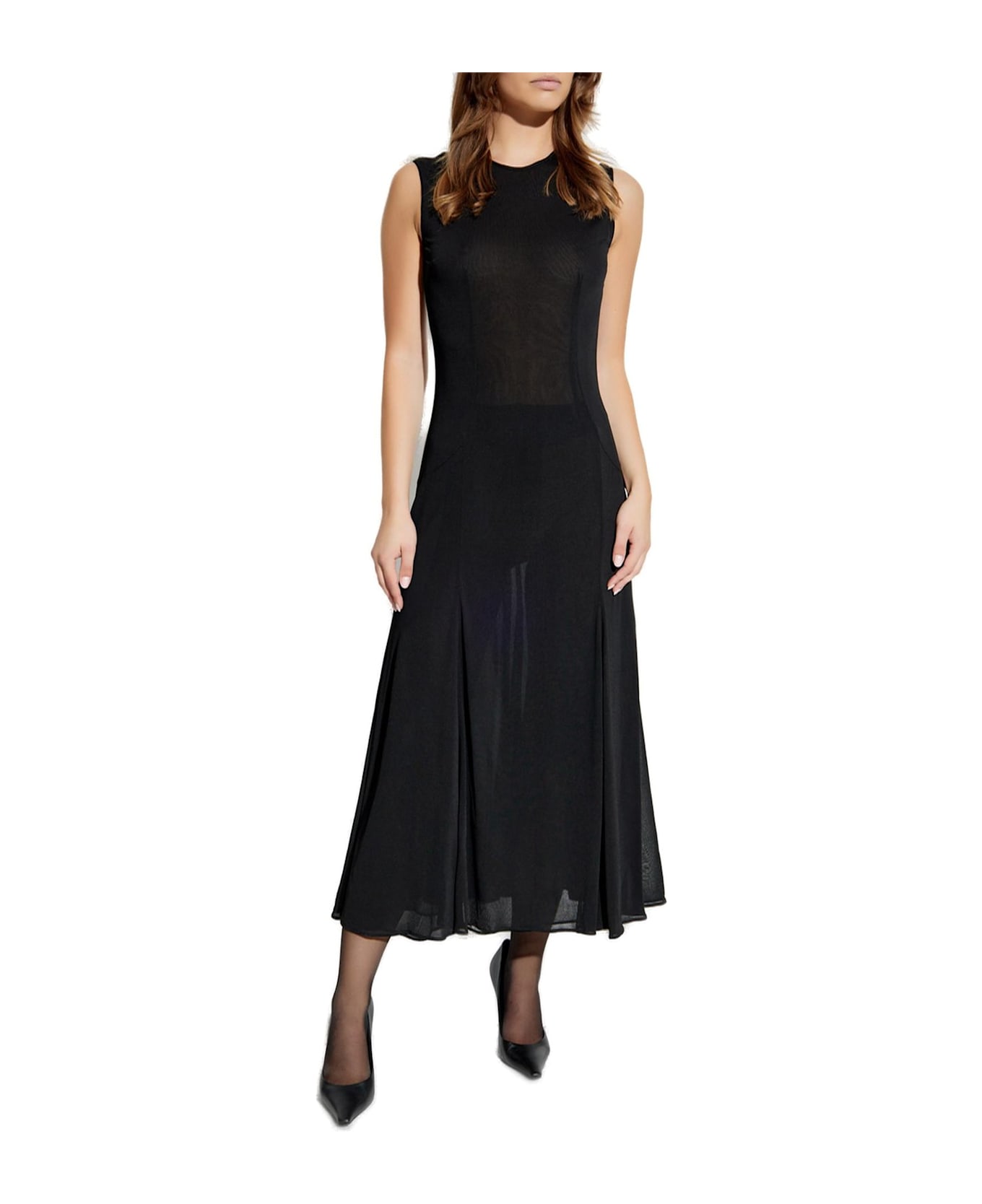 Dolce & Gabbana Sleeveless Jersey Calf-length Dress - Nero