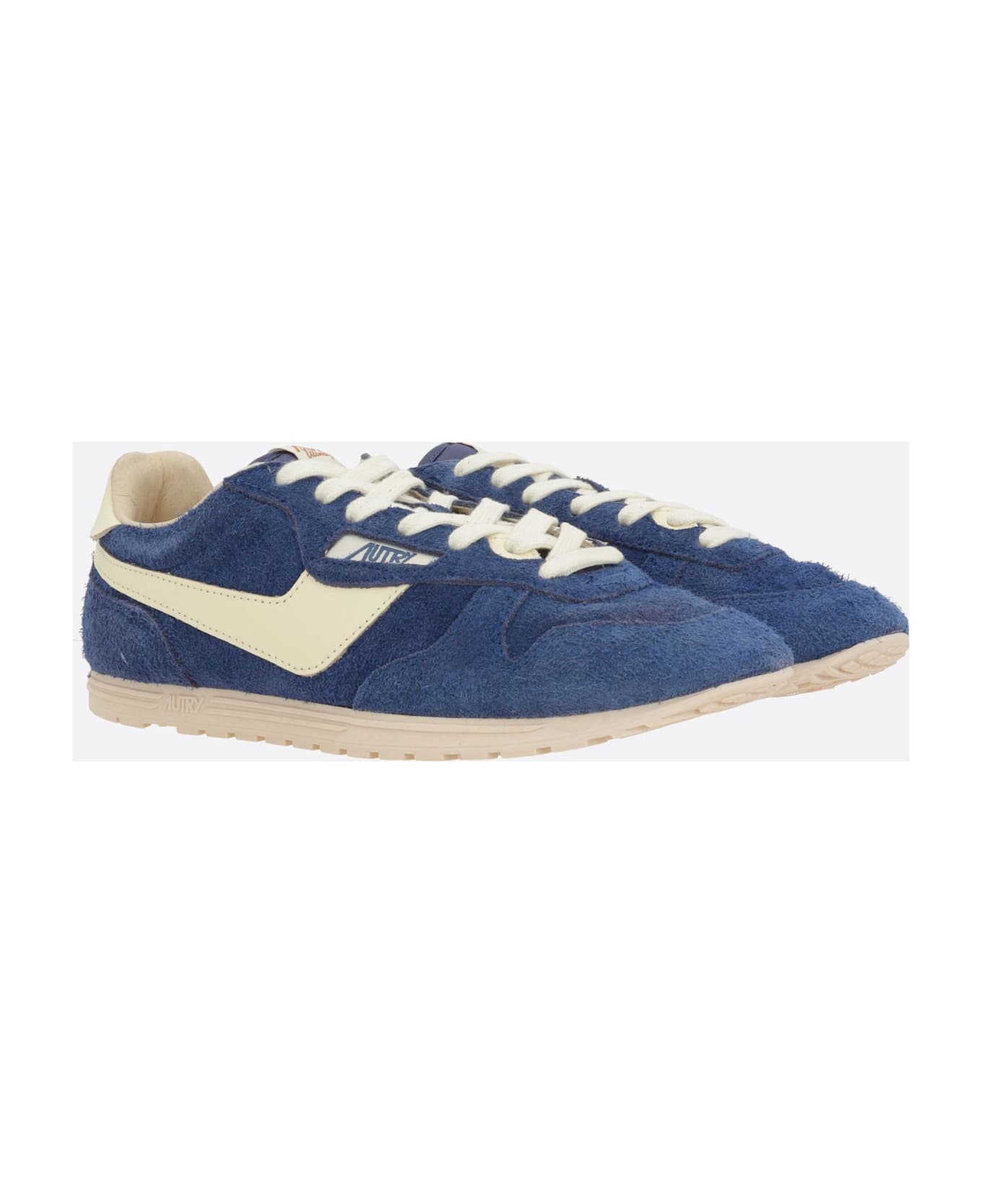 Autry Windspin Sneaker In Suede - Blu