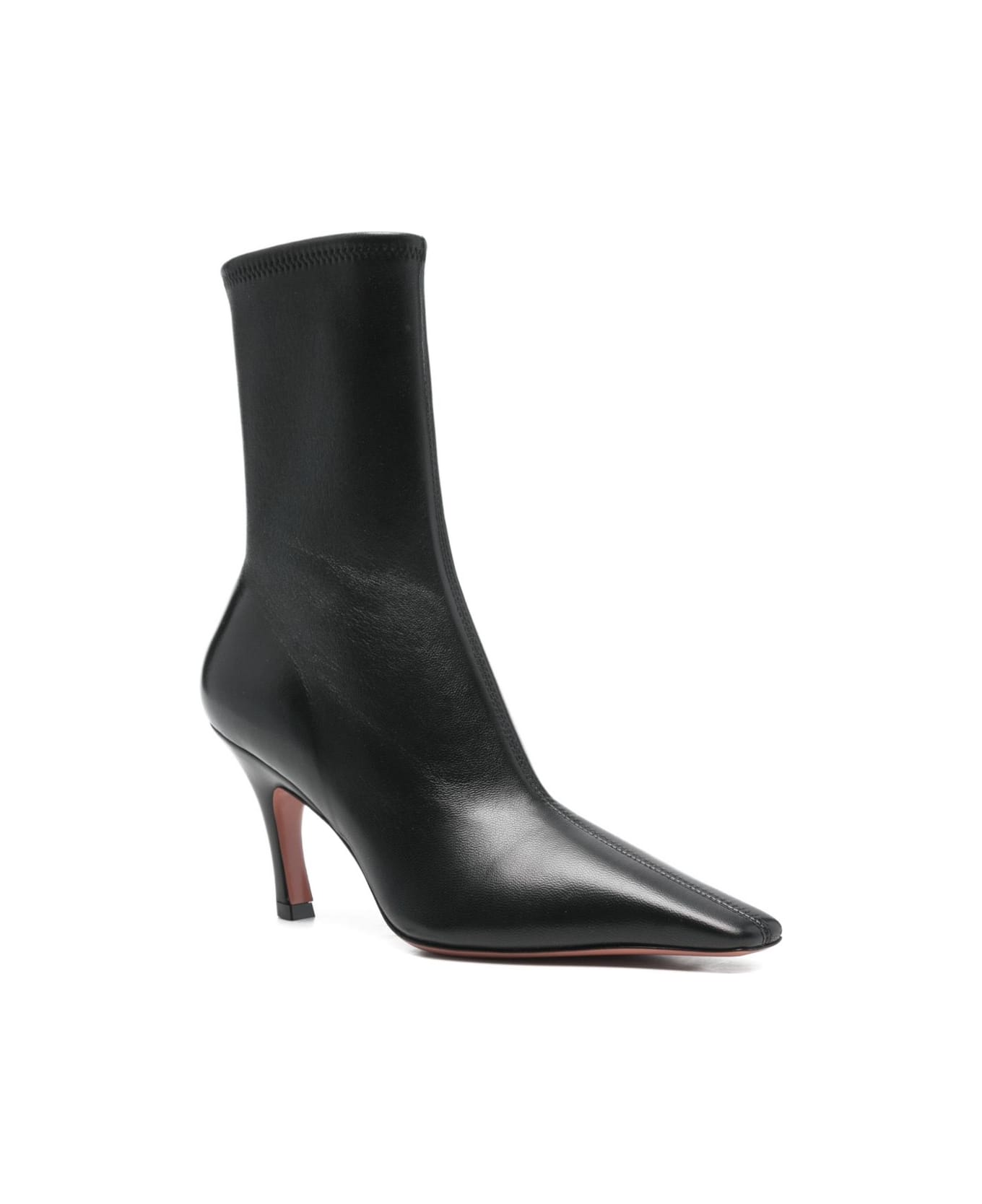 Amina Muaddi Jamie Leather Boots - Black