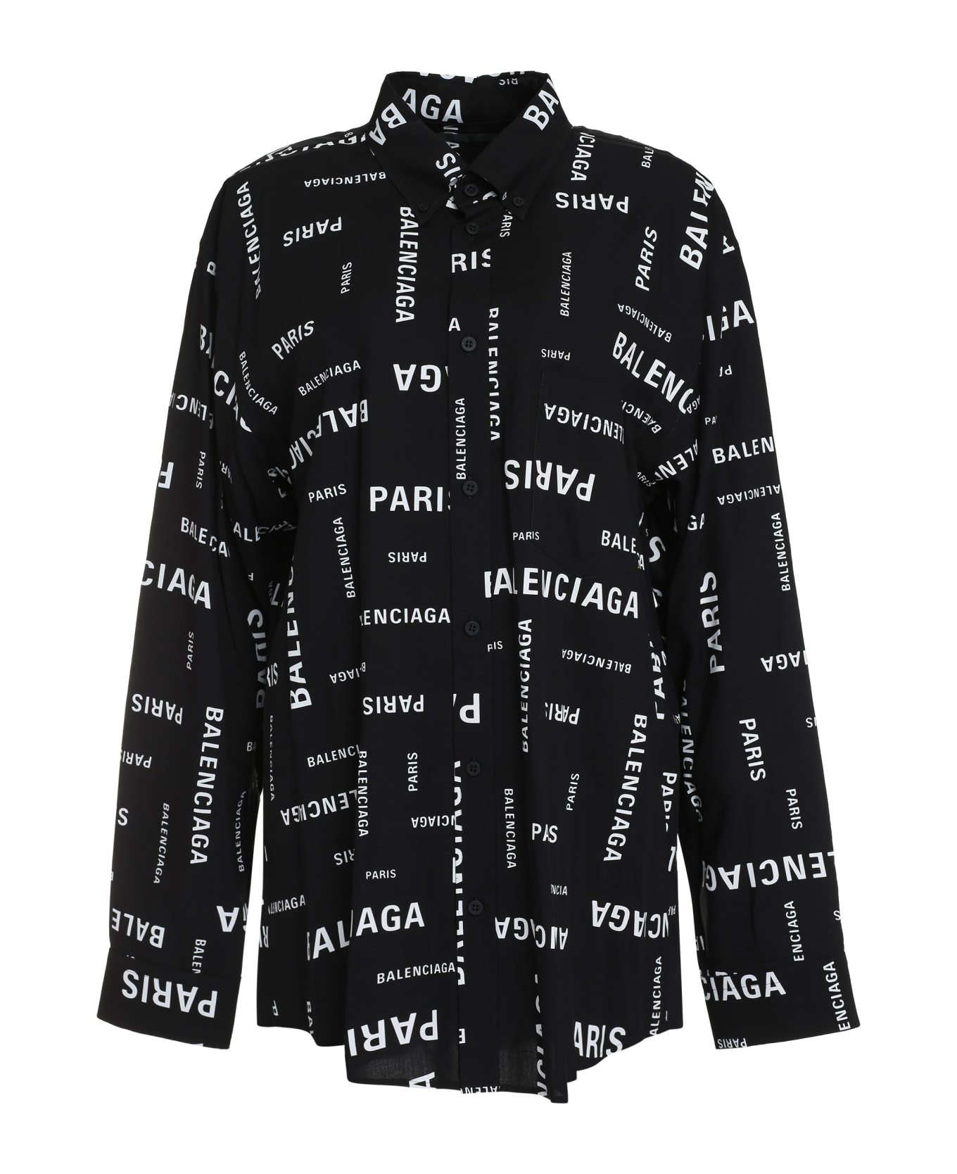 Balenciaga Printed Viscose Shirt - black シャツ