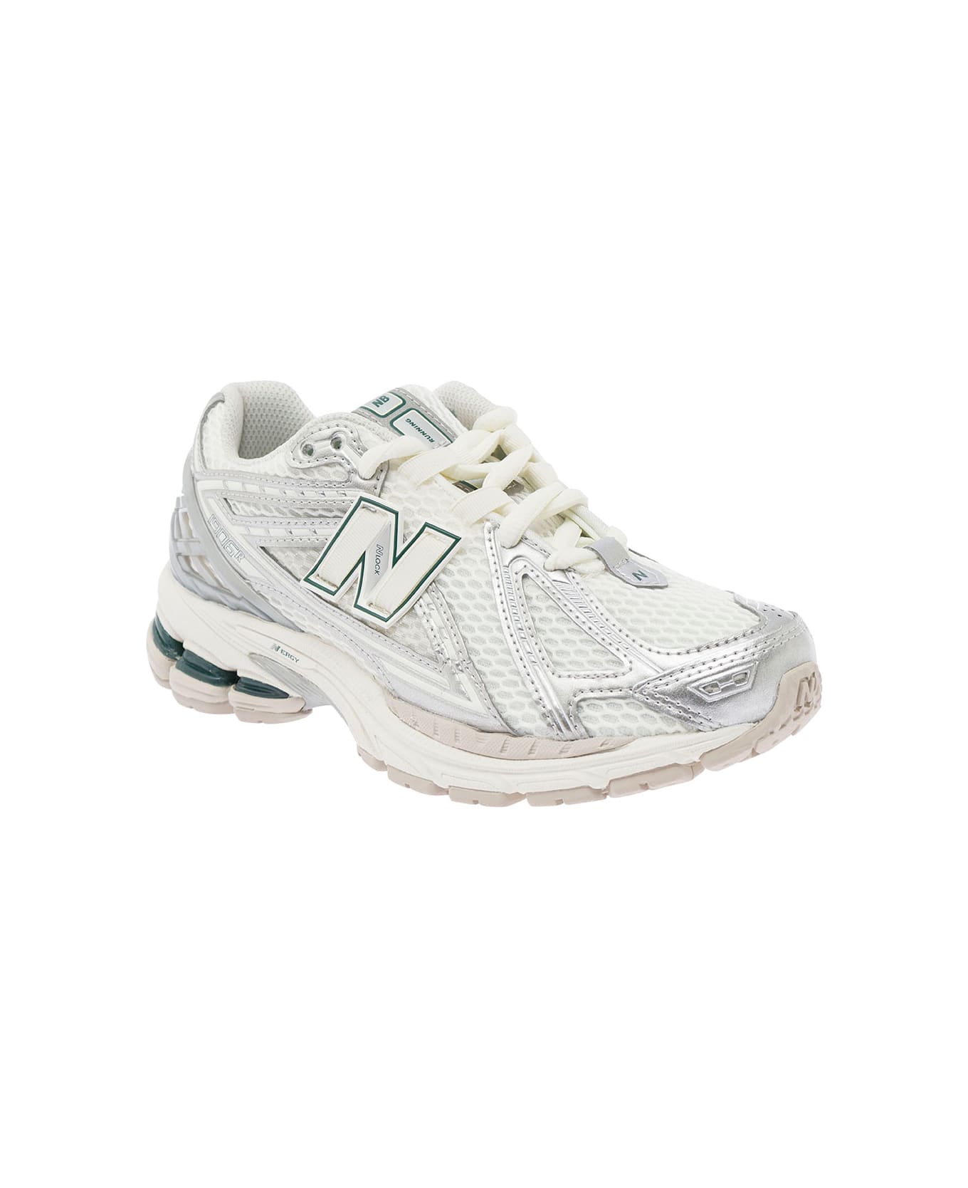 New Balance '1906' Grey And White Low Top Sneakers With Logo Detail In Mix Of Tech Materials Woman - Silver