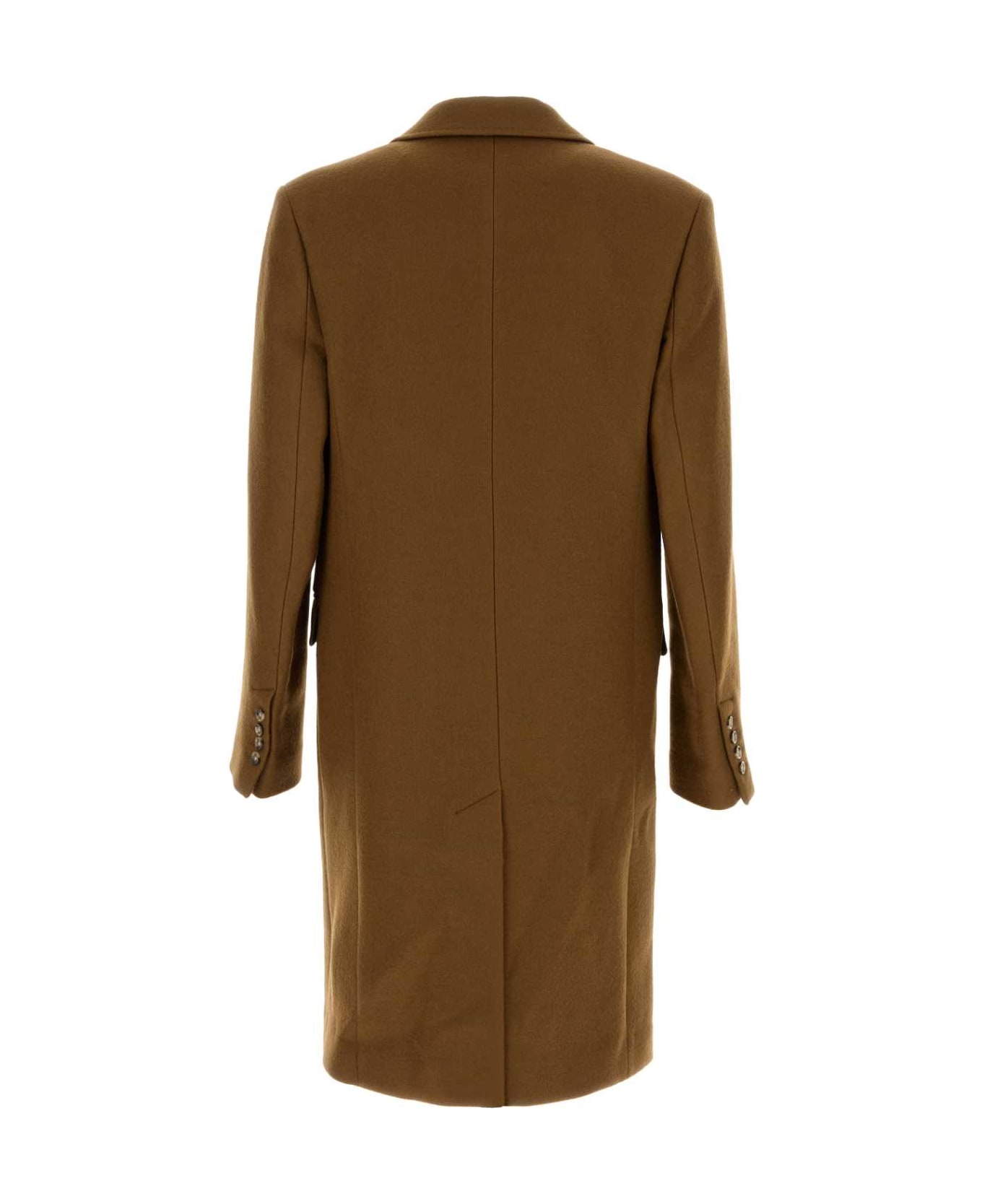 Ami Alexandre Mattiussi Brown Wool Coat - HAZELNUT