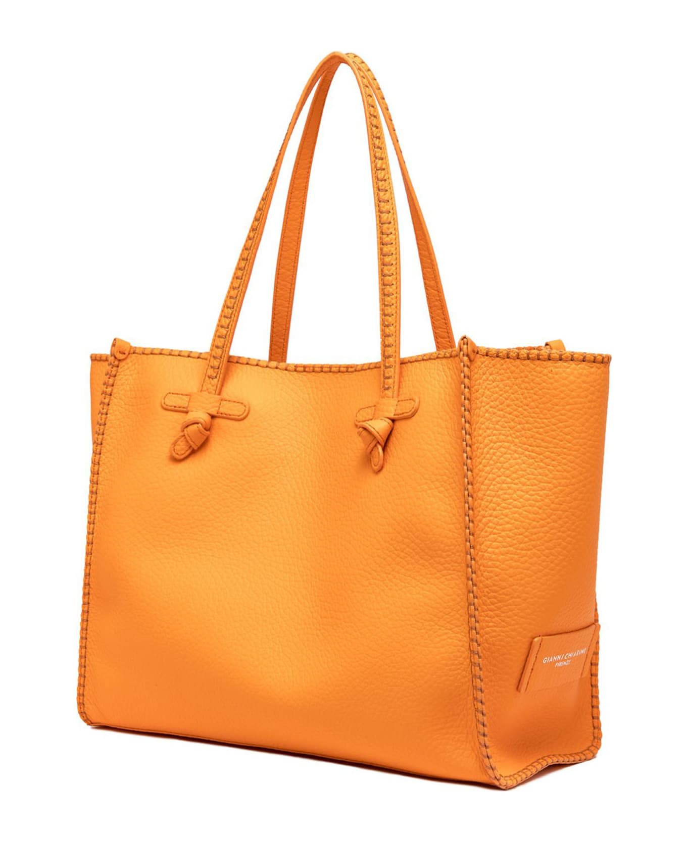 Gianni Chiarini Orange Soft Leather Shopping Bag - Orange