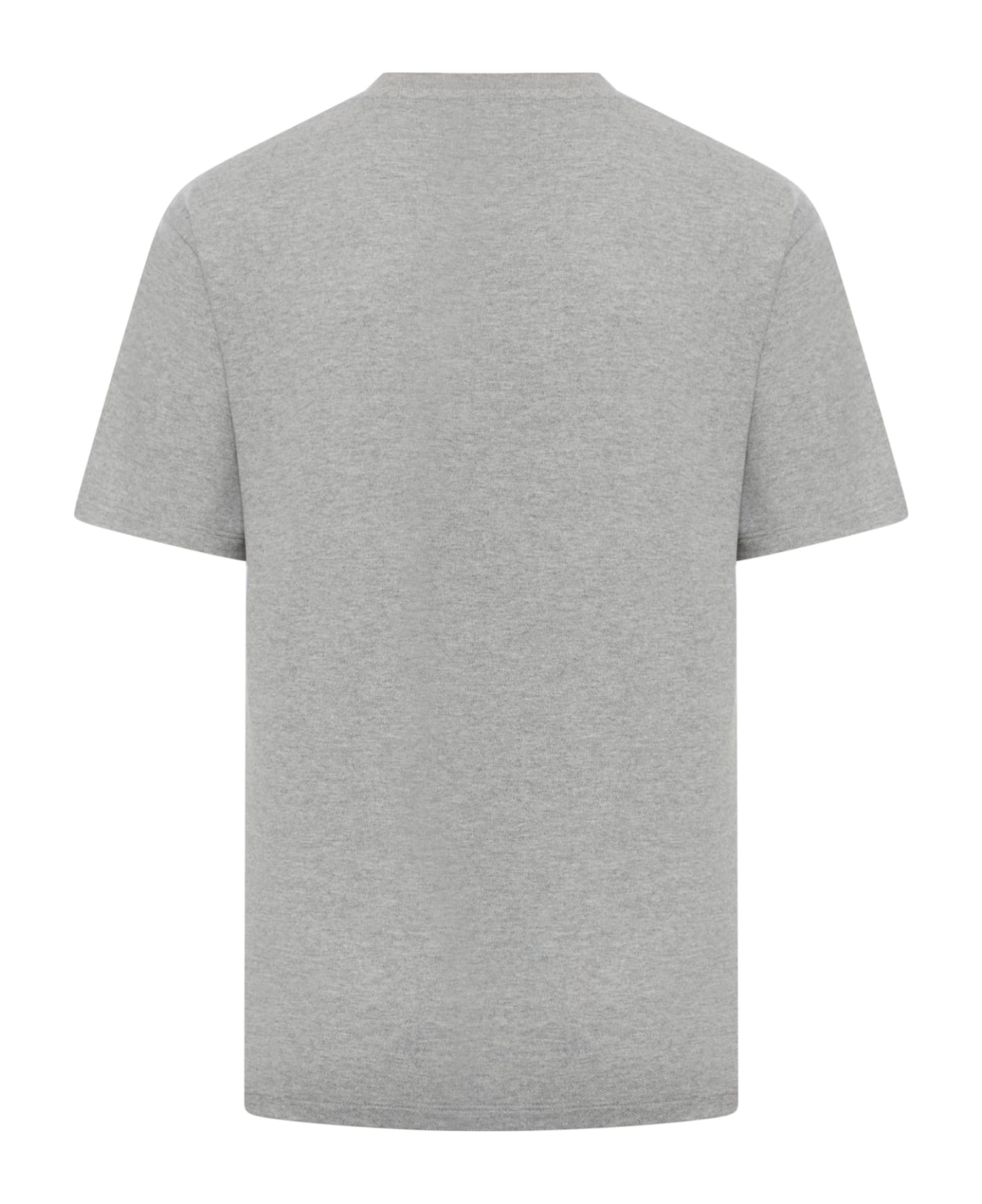 Saint Laurent T-shirt Col Rond Pique Coton Polyester - Gris Chine Jaune