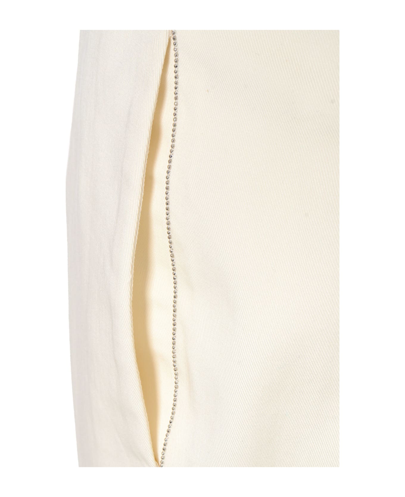 Fabiana Filippi Creamy White Trousers - WHITE ボトムス