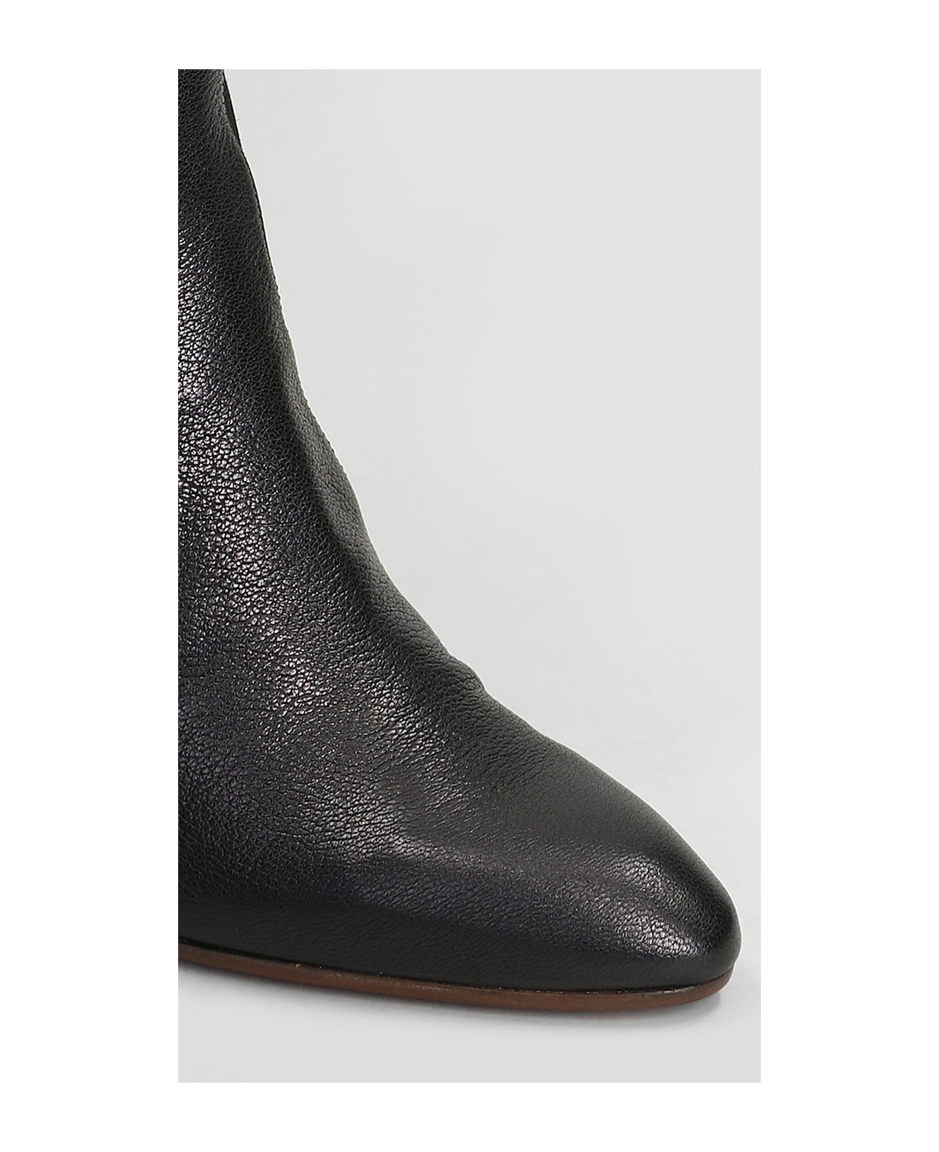 Chie Mihara Etyu High Heels Ankle Boots In Black Leather - black