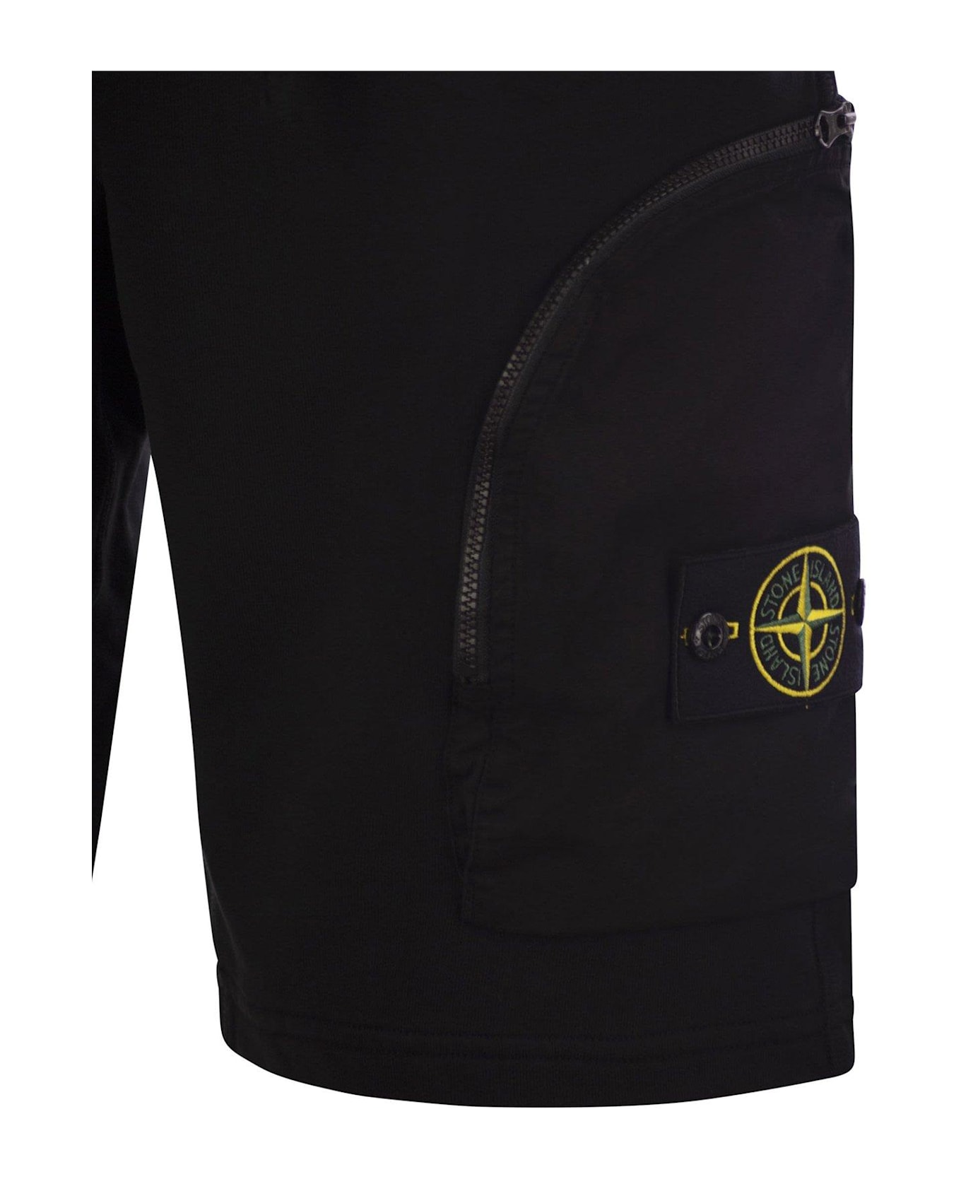 Stone Island Logo-patch Drawstring Shorts - Nero