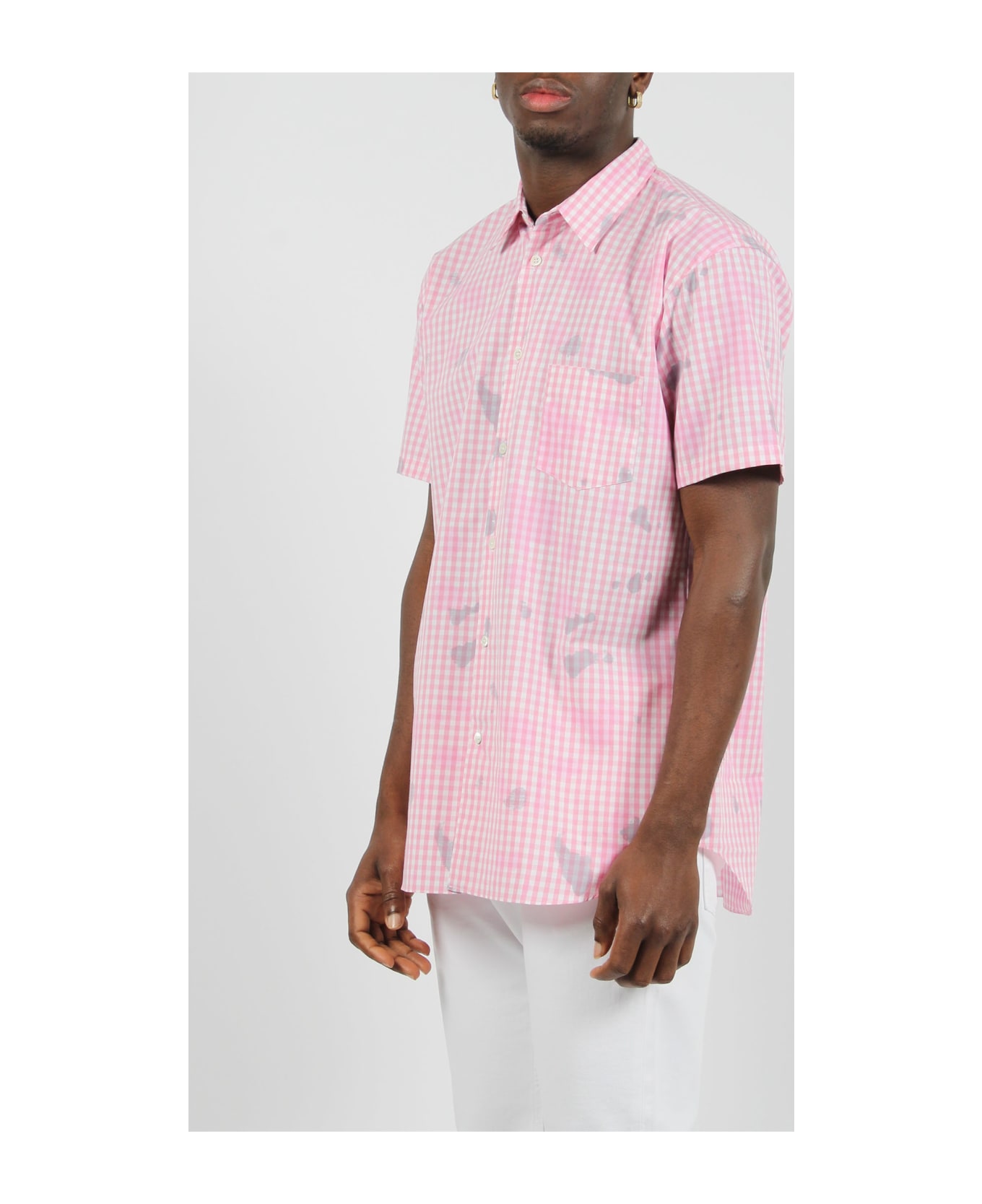 Comme des Garçons Shirt Checked Poplin Shirt - Pink & Purple シャツ