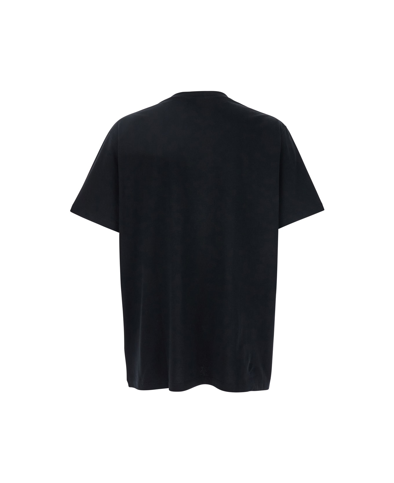 Balmain Black T-shirt With Logo Lettering On The Front In Cotton Man - Noir/noir