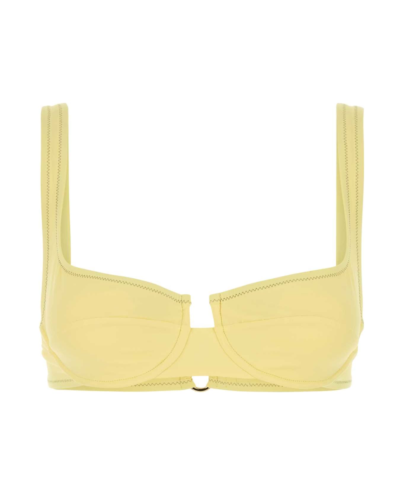 Reina Olga Pastel Yellow Stretch Nylon Brigitte Bikini Top - PASTELYELLOWLYCRA