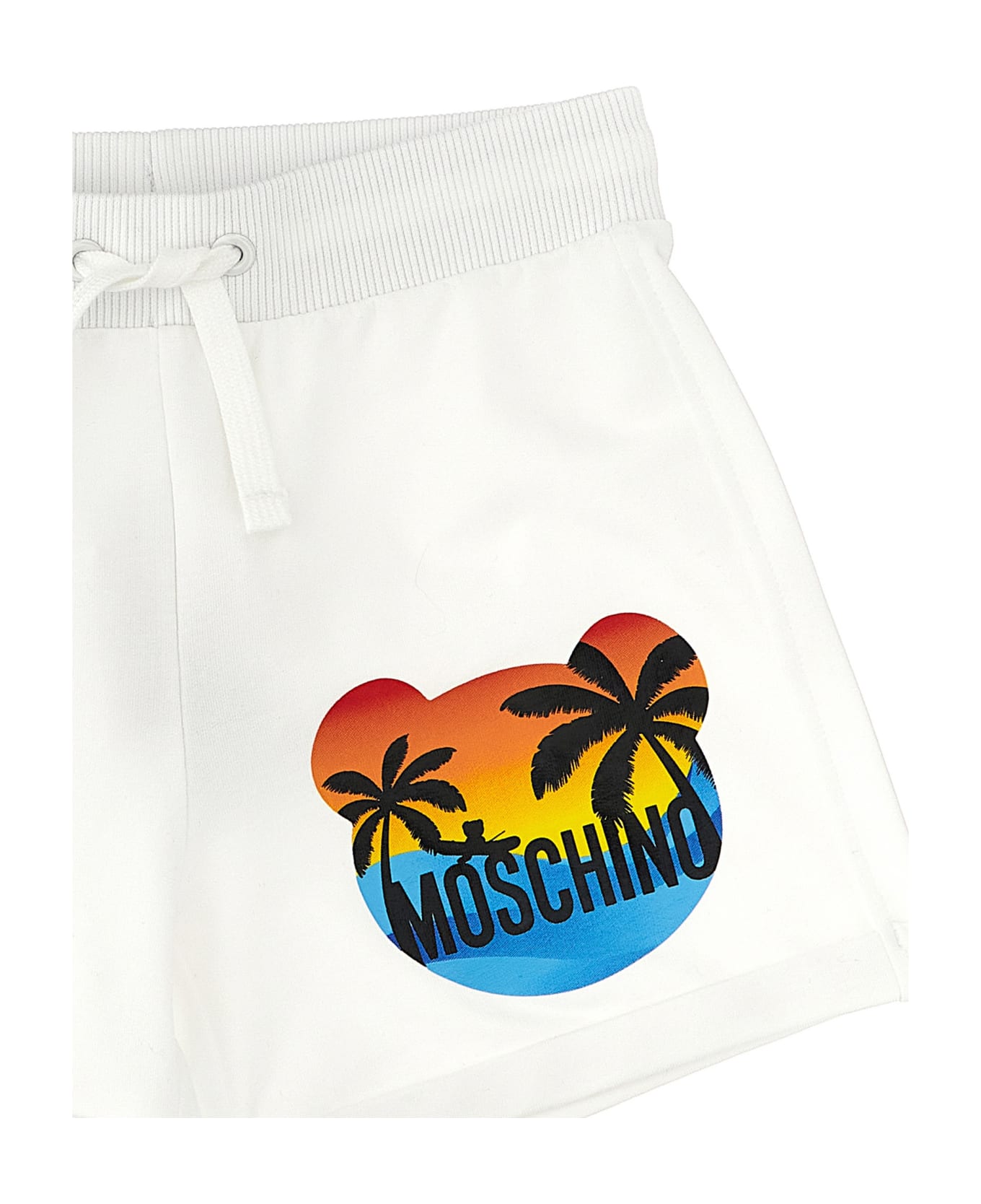 Moschino Logo Print Shorts - White