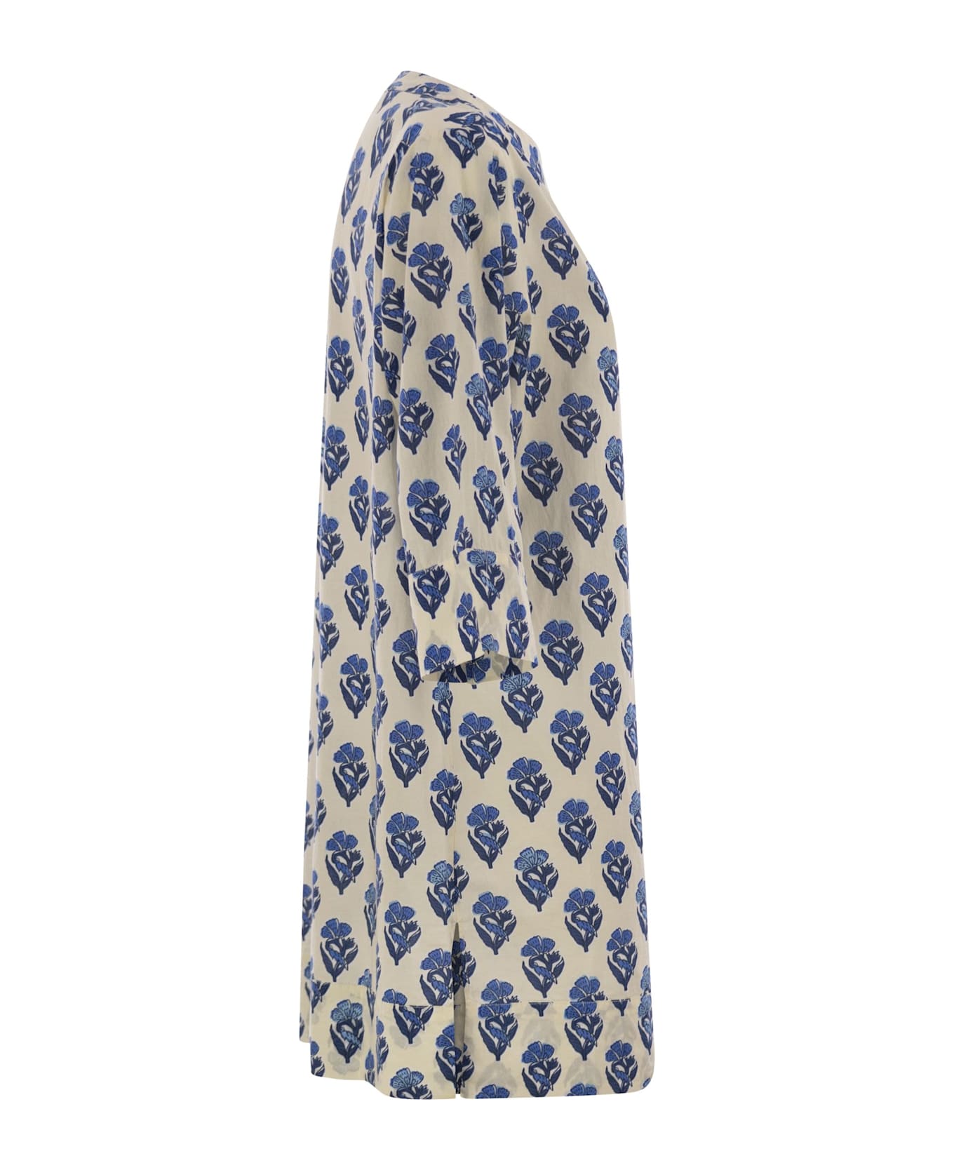 MC2 Saint Barth Macha - Cotton Tunic Dress - White/blue