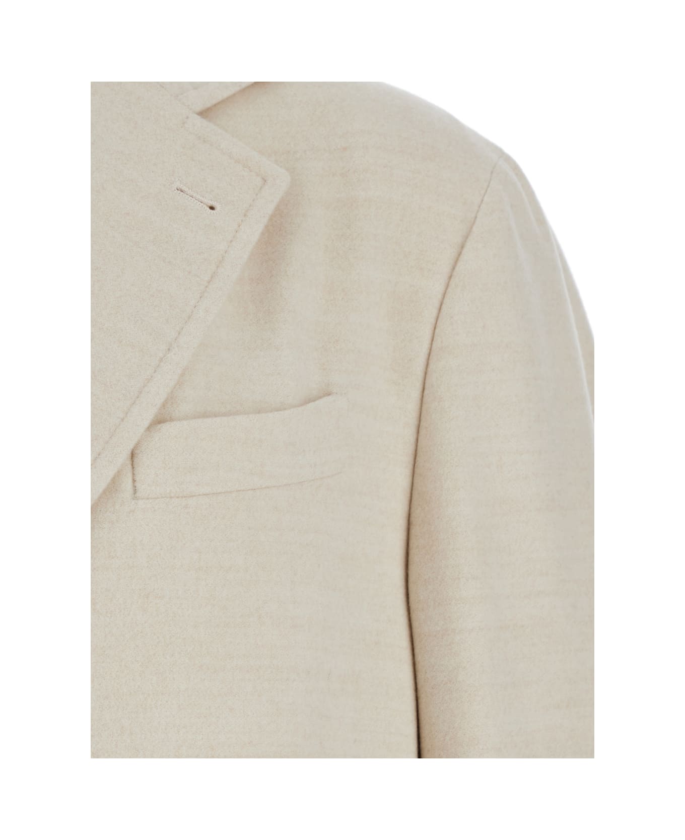 Eleventy White Single-breasted Coat With Notched Revers In Wool Man - White