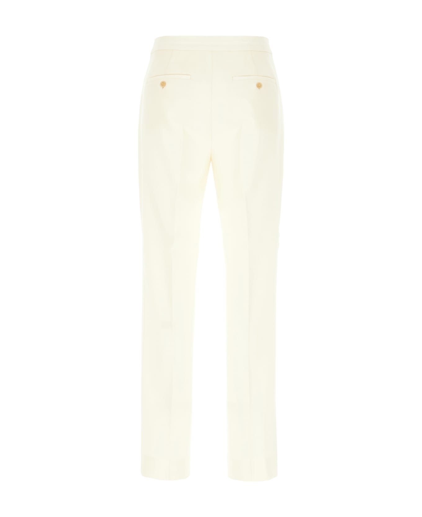 Max Mara Pastel Yellow Wool Blend Pants - BIANCO AVORIO