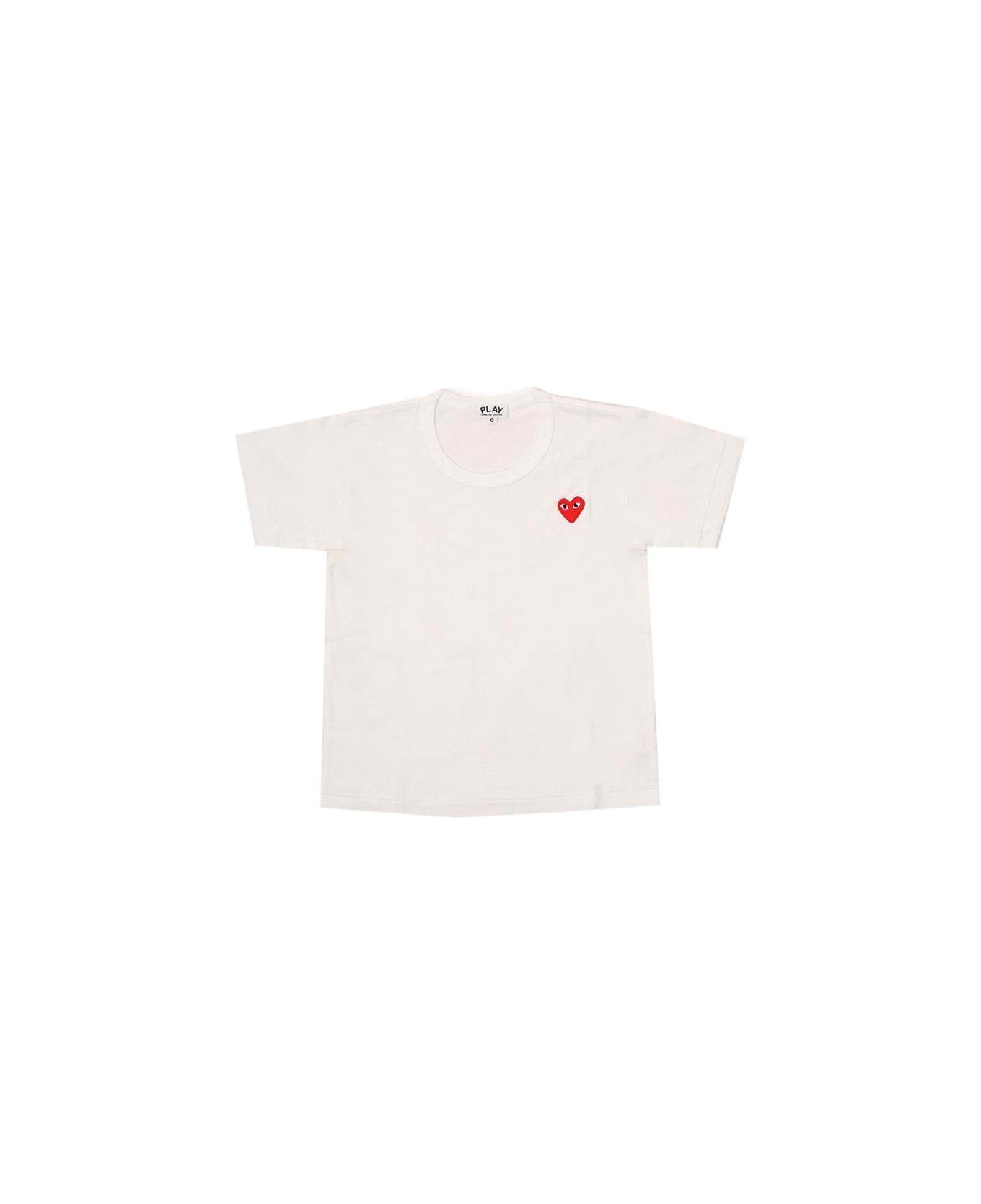 Comme des Garçons Play Embroidered Heart T-shirt - Bianco