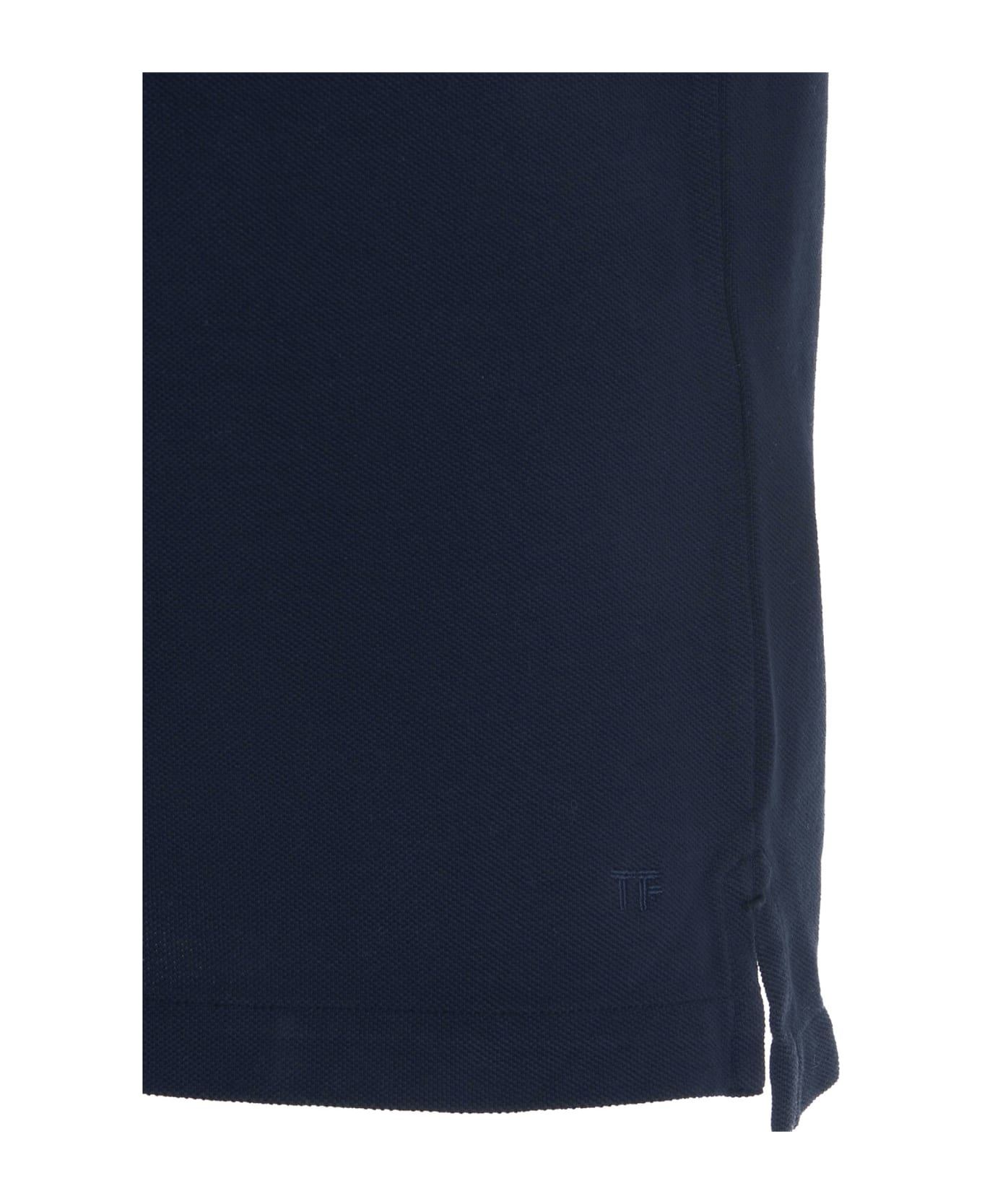 Tom Ford Piqué Cotton Polo Shirt - Blue