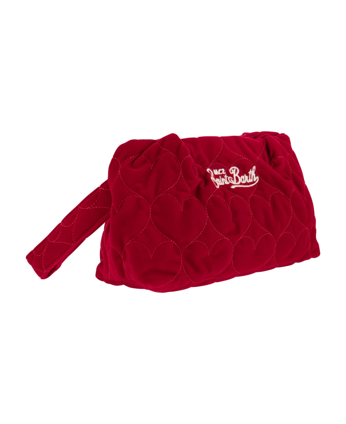 MC2 Saint Barth Quilted Velvet Clutch Bag - Red