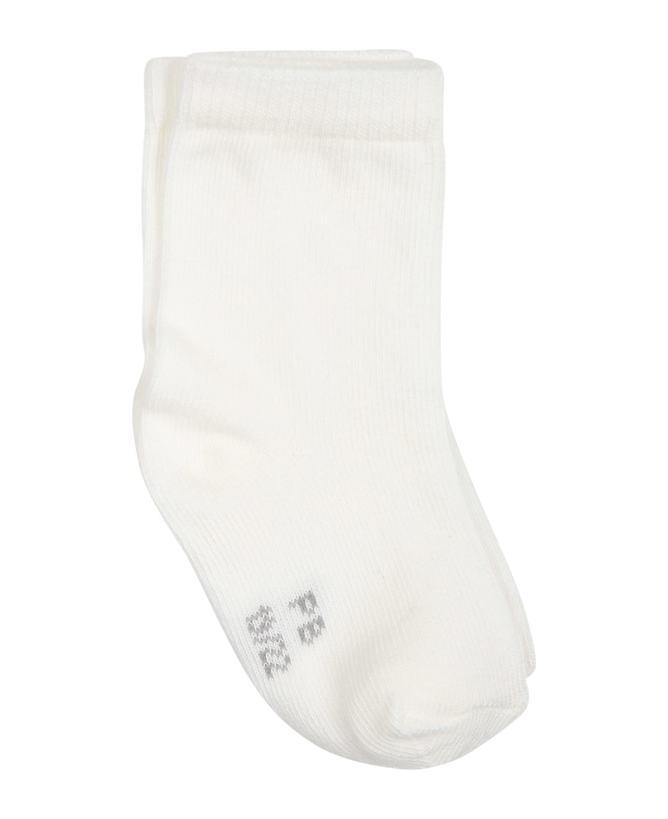 Petit Bateau Set Of Socks For Baby Girl With Hearts - White アクセサリー＆ギフト