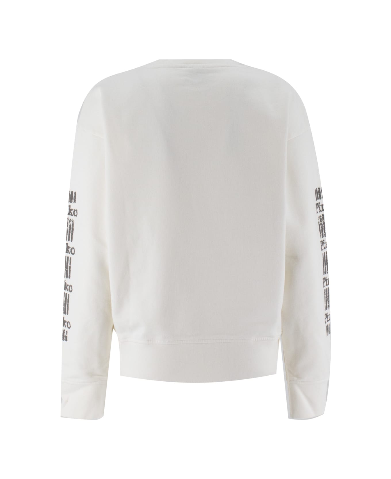 Pinko 
mindelo
 White Sweatshirt With Logo Print On The Front And Sleeves In Cotton Woman - BIANCO