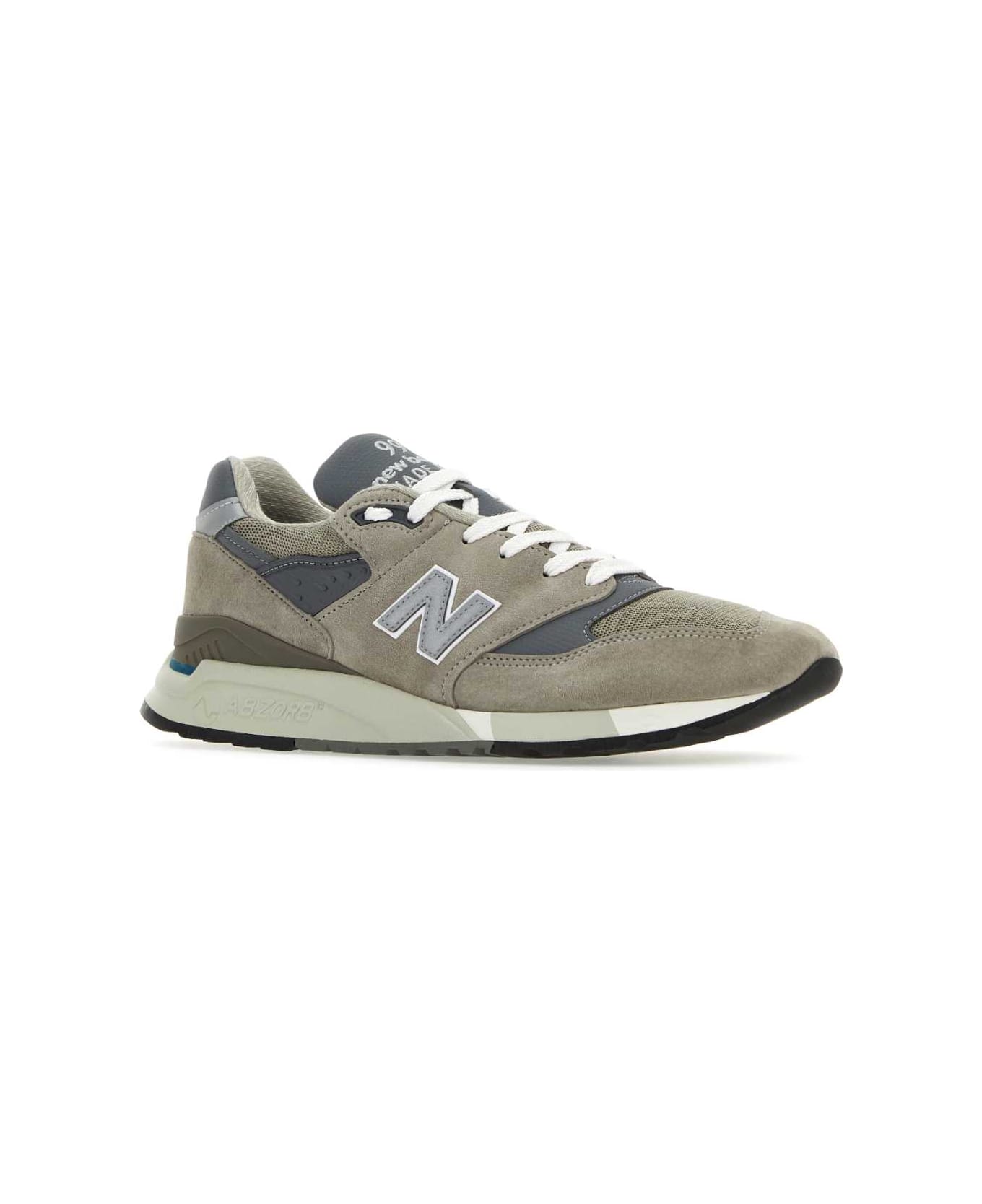 New Balance Multicolor Suede And Fabric U998gr Sneakers - GREY