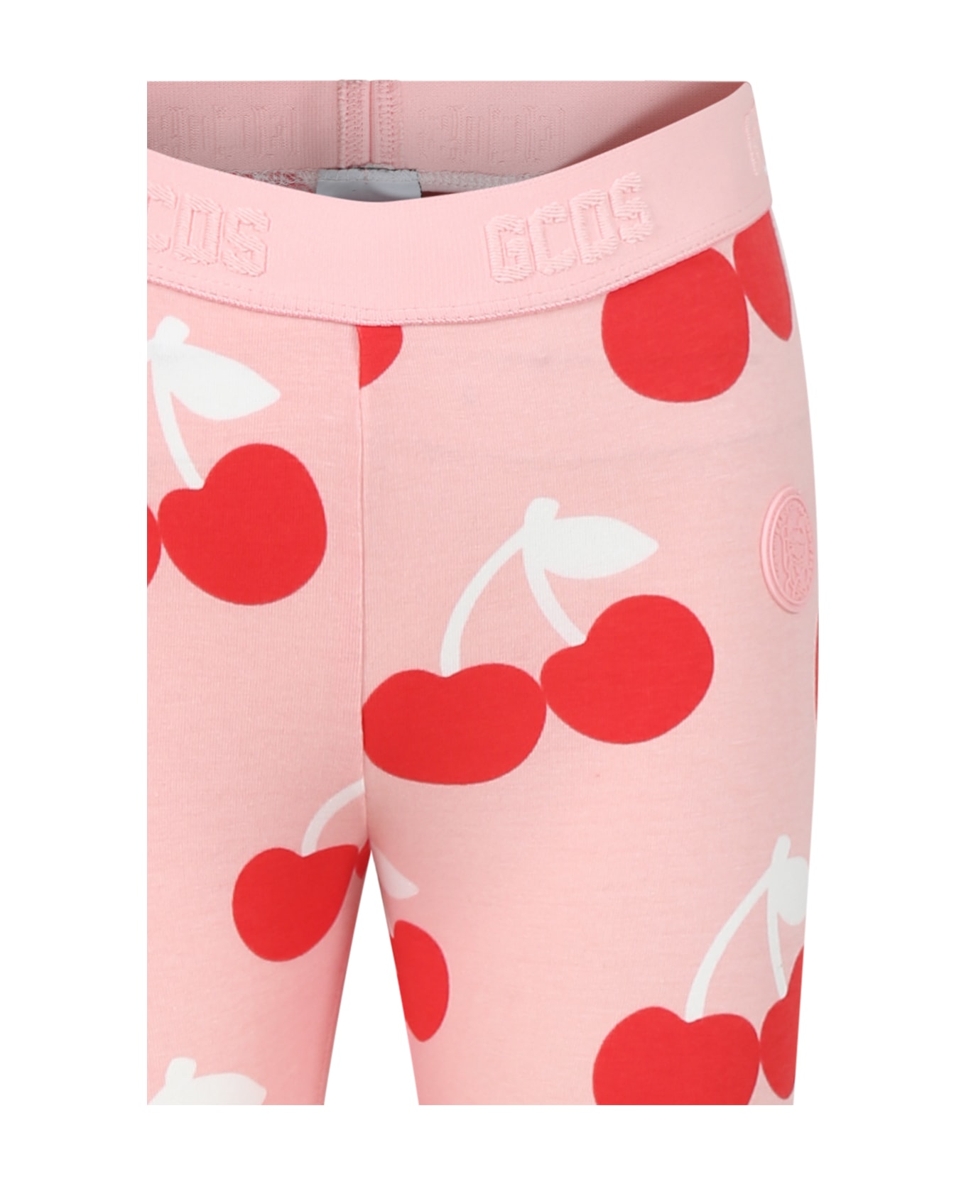 GCDS Mini Pink Leggings For Girl With Cherries - Pink ボトムス
