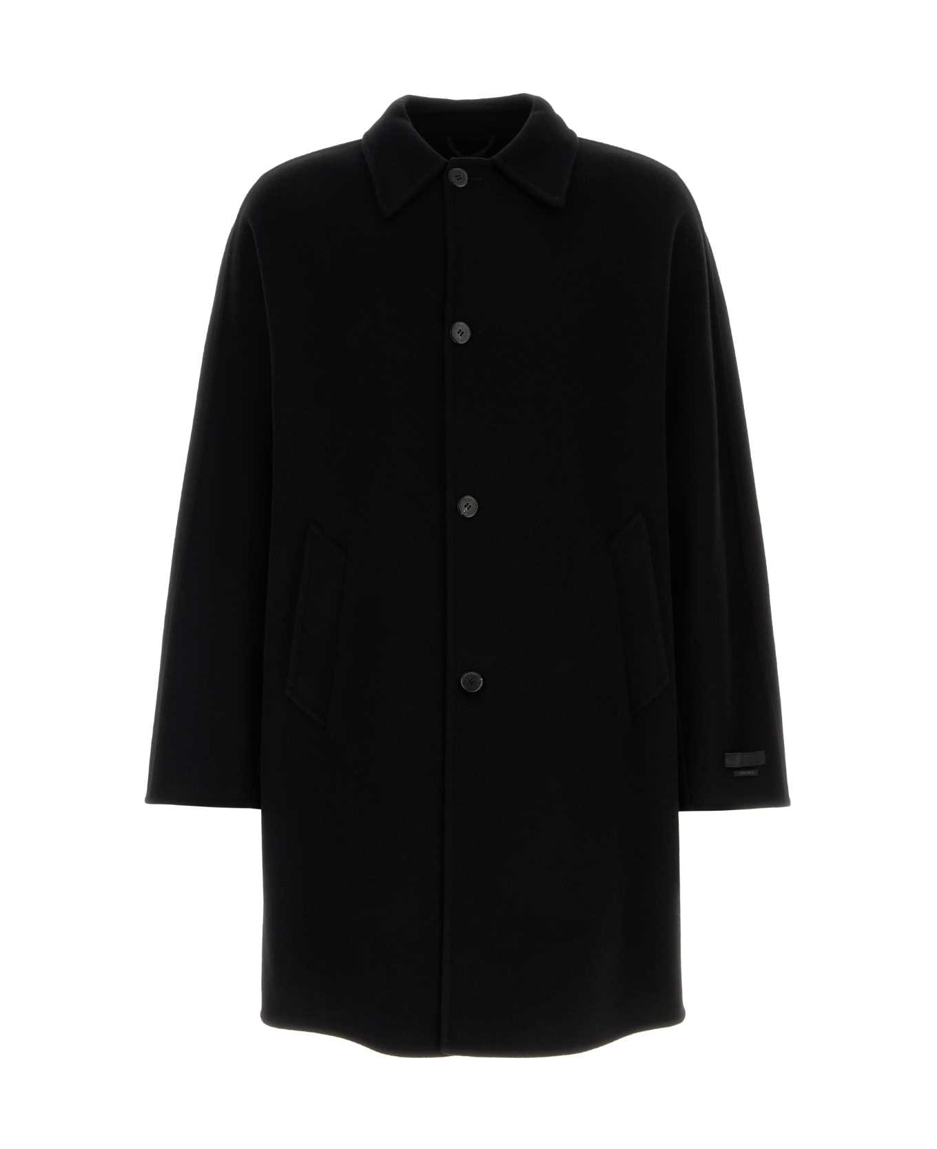 Prada Black Cashmere And Wool Coat - NERO