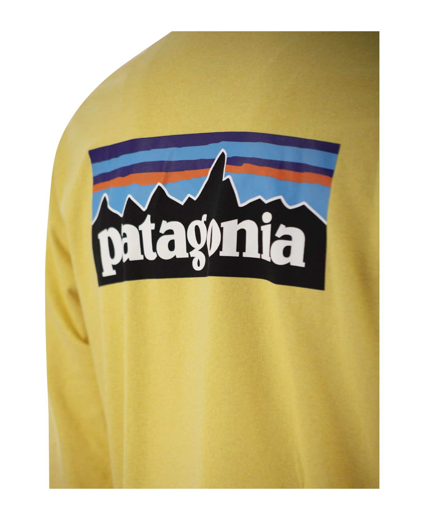 Patagonia T-shirt With Logo Long Sleeves - Yellow
