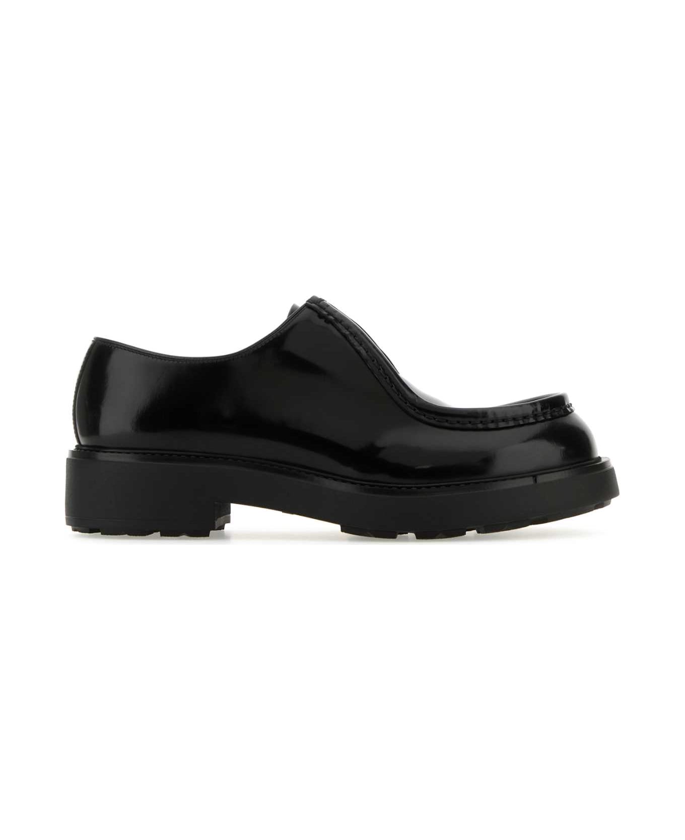 Prada Black Leather Diapason Lace-up Shoes - NERO