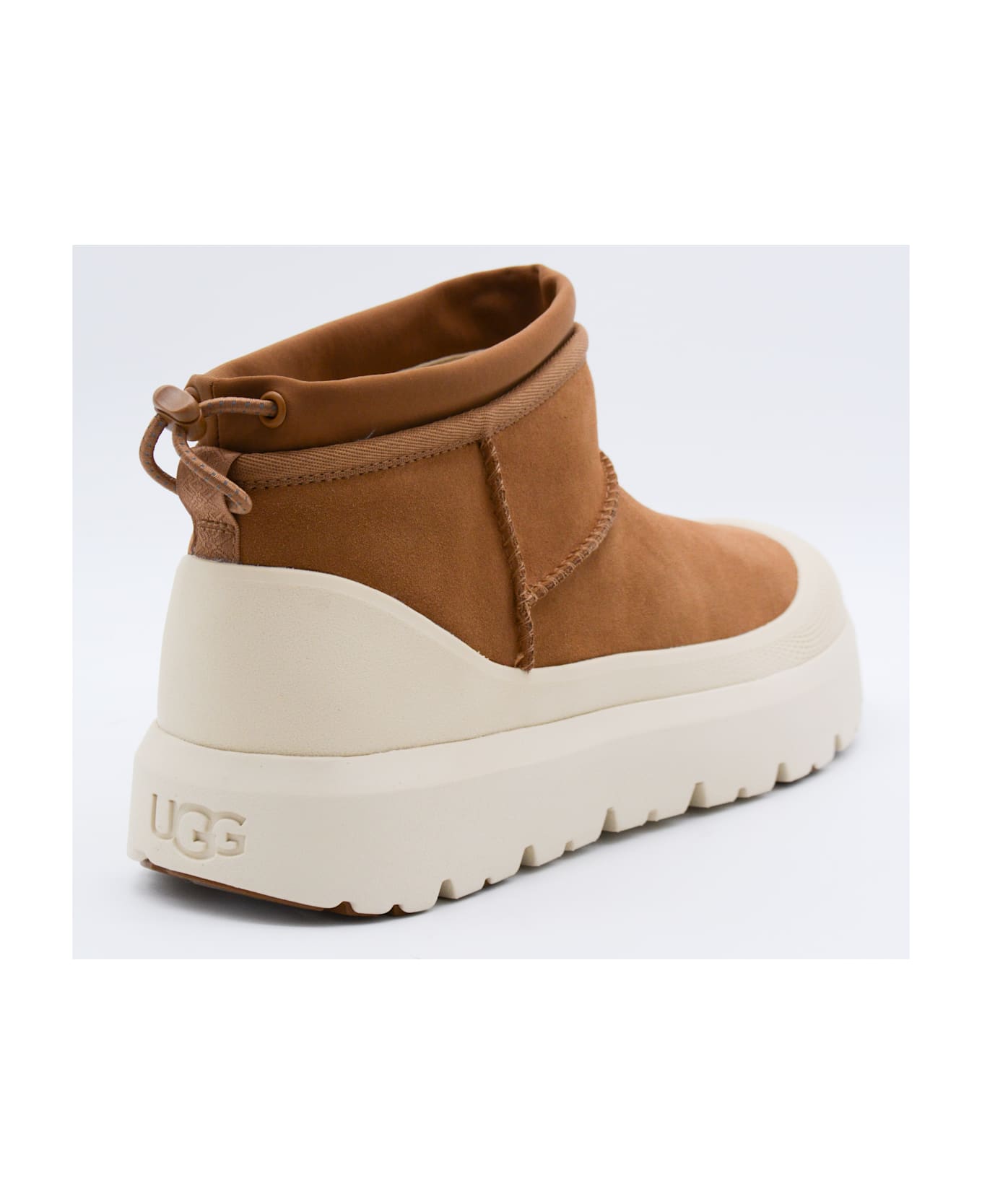 UGG Camel And White Ultra Mini Boots - CHESTNUT/WHITECAP