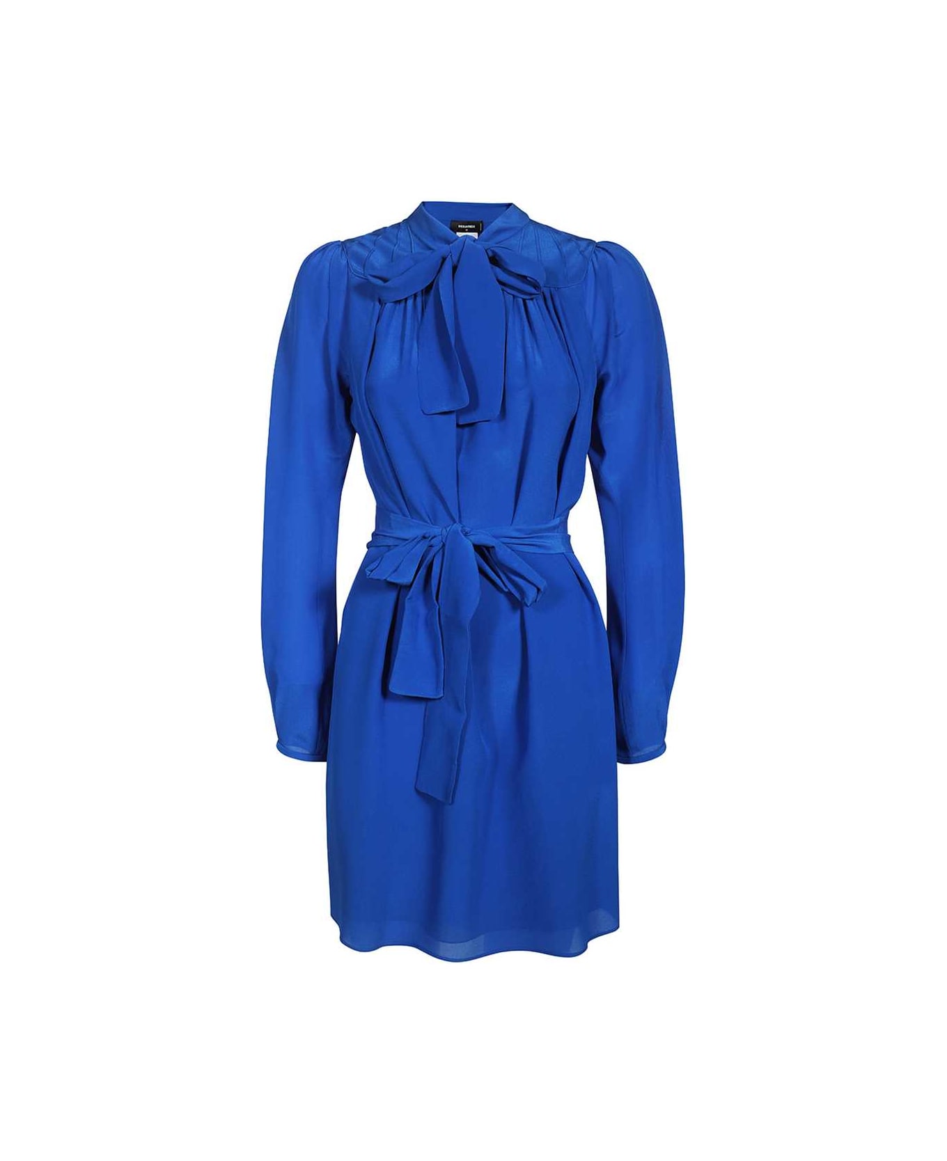 Dsquared2 Silk Mini Dress - blue ワンピース＆ドレス