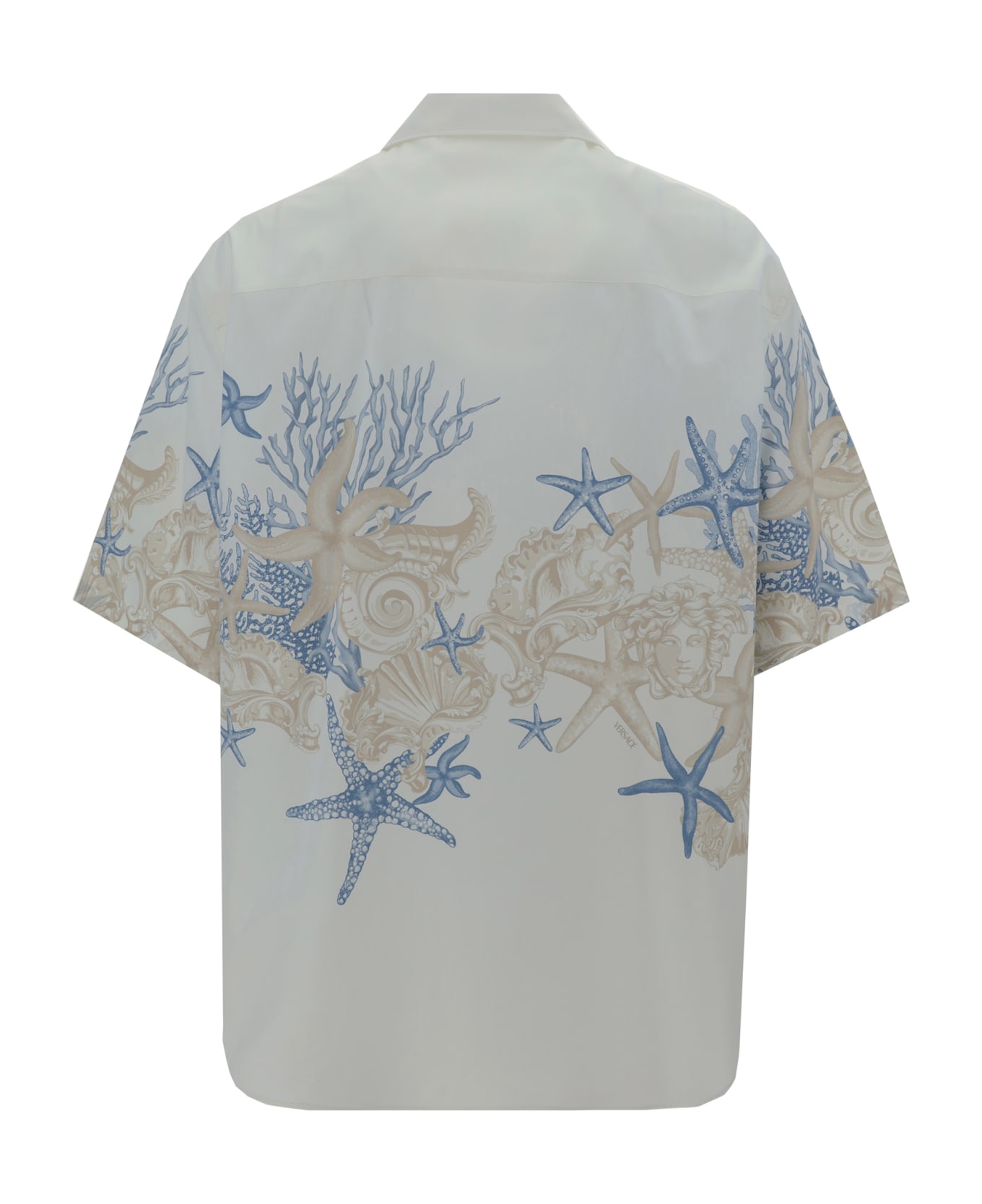 Versace Informal Shirt - White+dusty Blue+bone