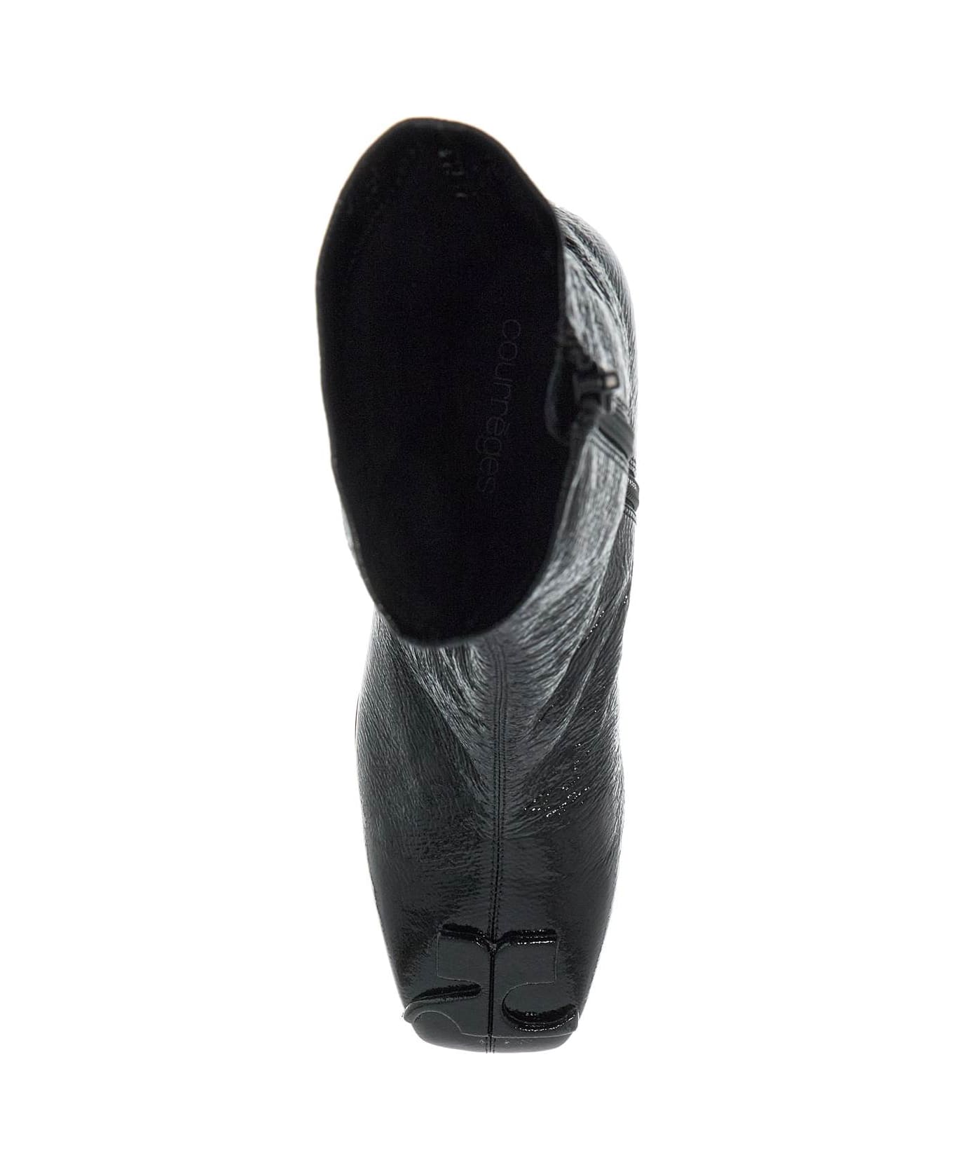 Courrèges Stretch Vinyl Ankle Boots - Black