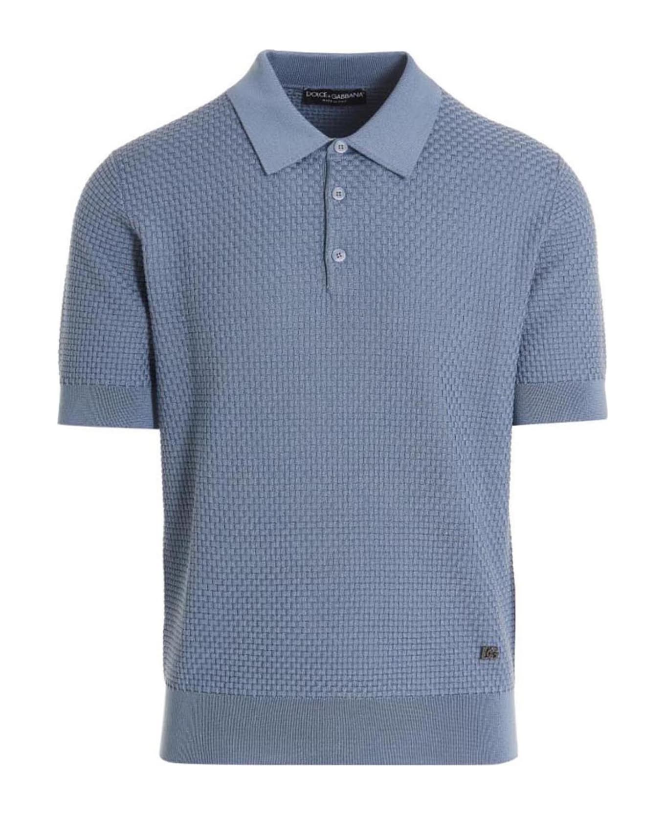 Dolce & Gabbana Regular Fit jugadores Polo Shirt - Light Blue