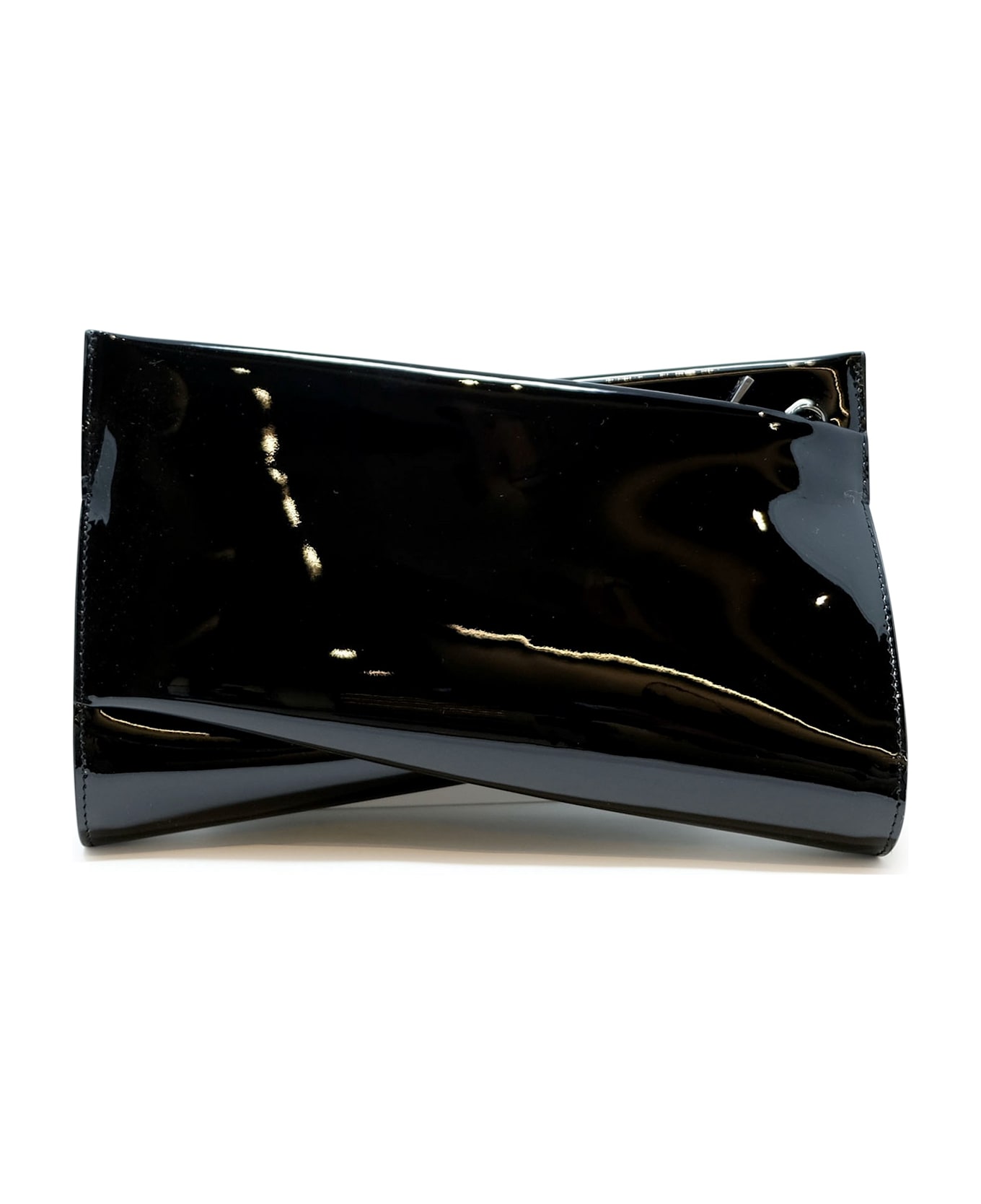 Christian Louboutin Black Patent Loubitwist Clutch Bag - BLACK