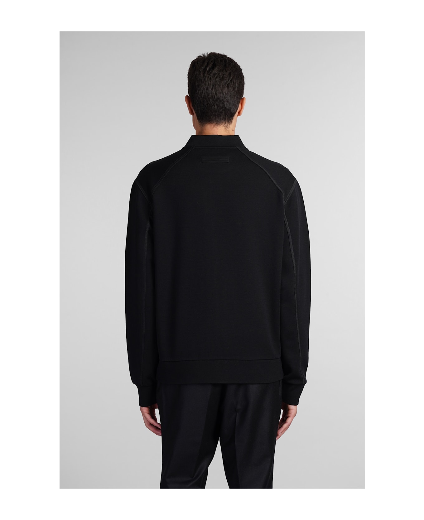 Zegna Sweatshirt In Black Wool - Nero
