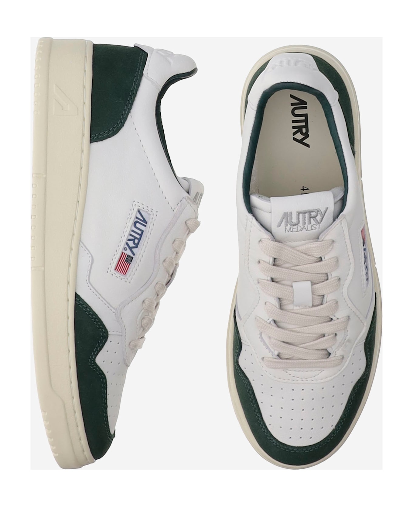 Autry Low Medalist Leather Sneakers - Green