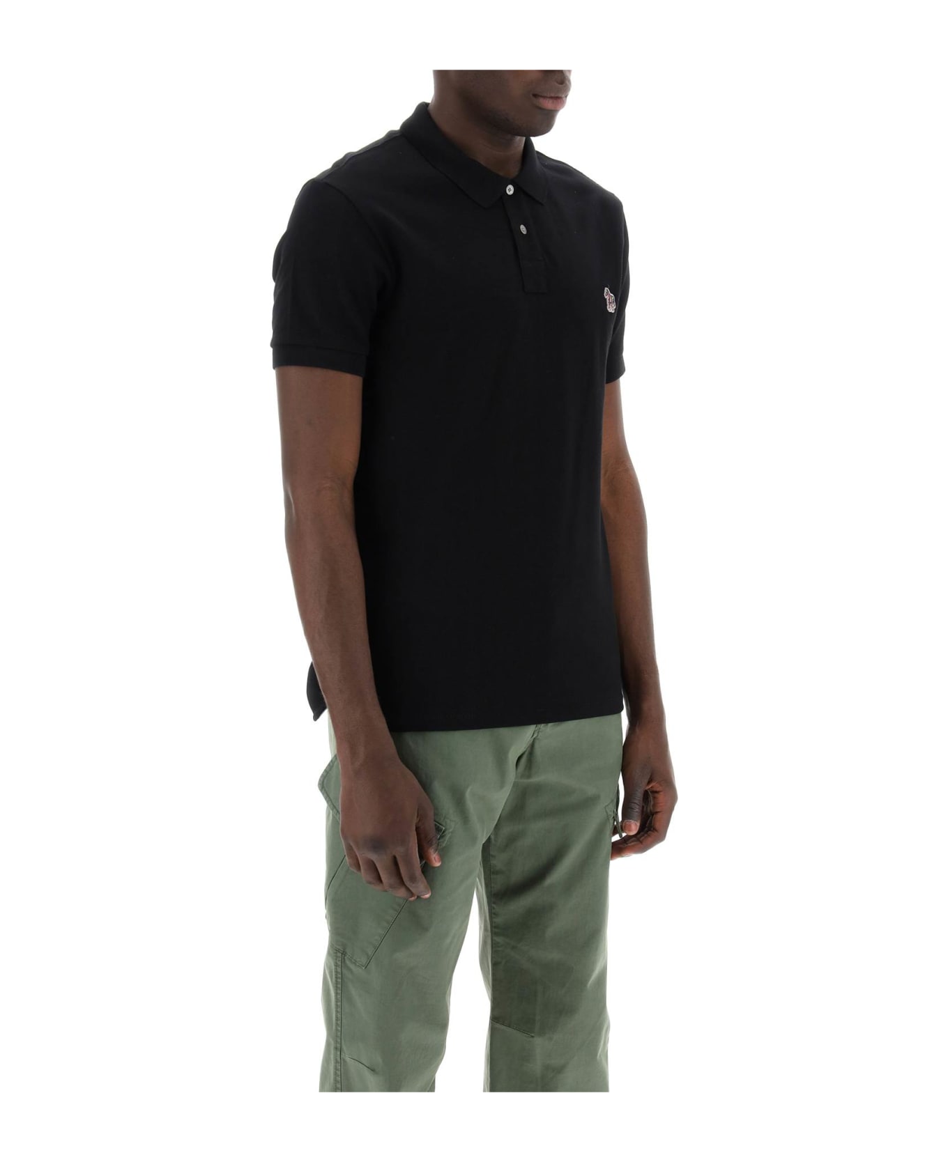PS by Paul Smith Slim Fit Polo Shirt In Organic Cotton - BLACK (Black)