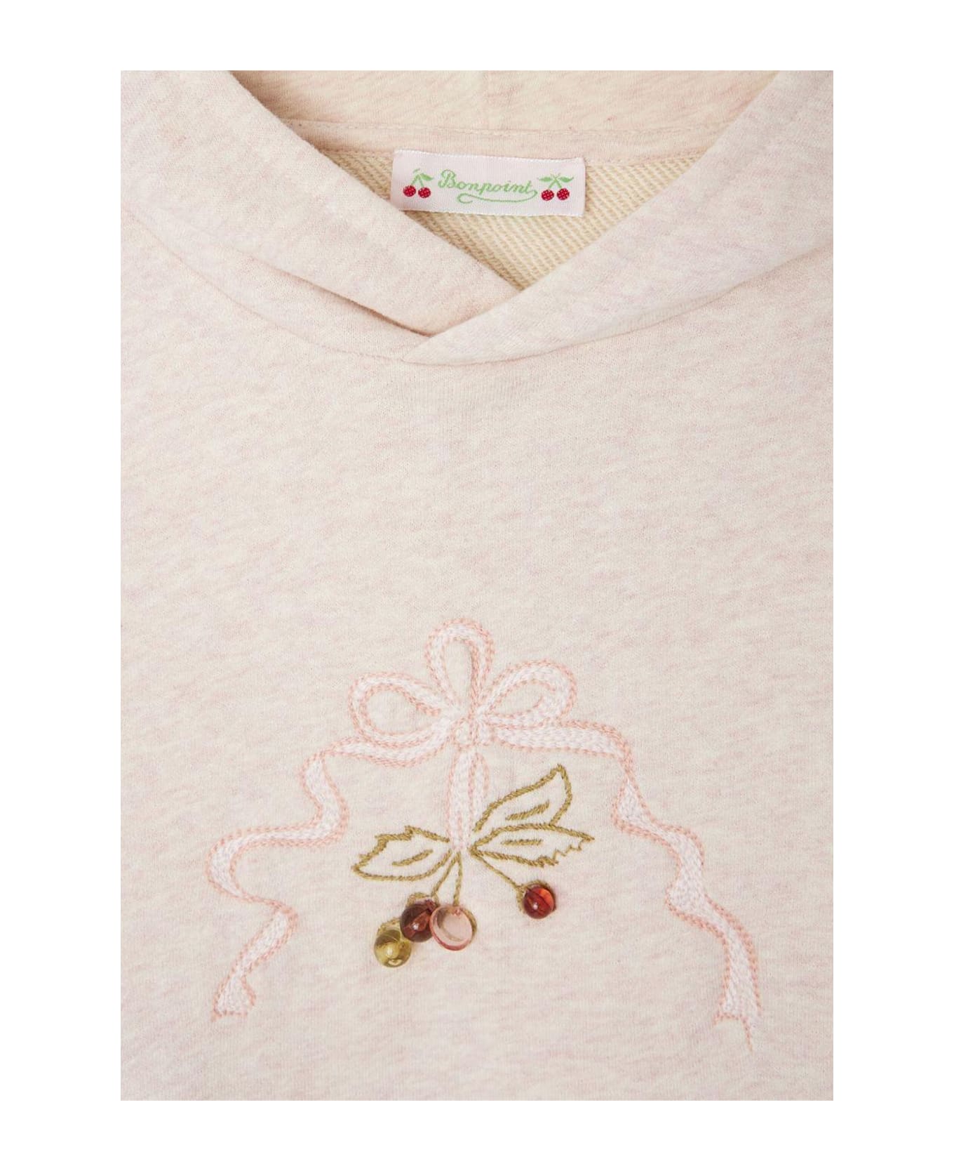 Bonpoint Pink Sweatshirt For Girl With Cherries - Pink