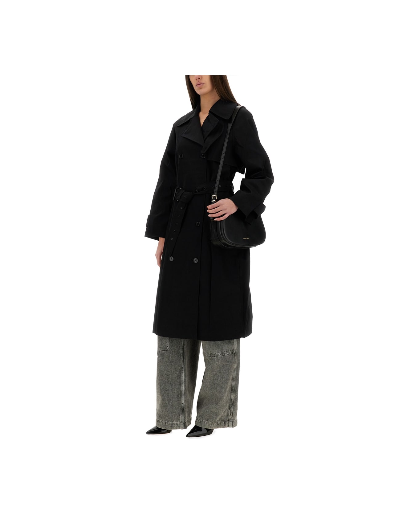 Michael Kors Belted Trench Coat - BLACK
