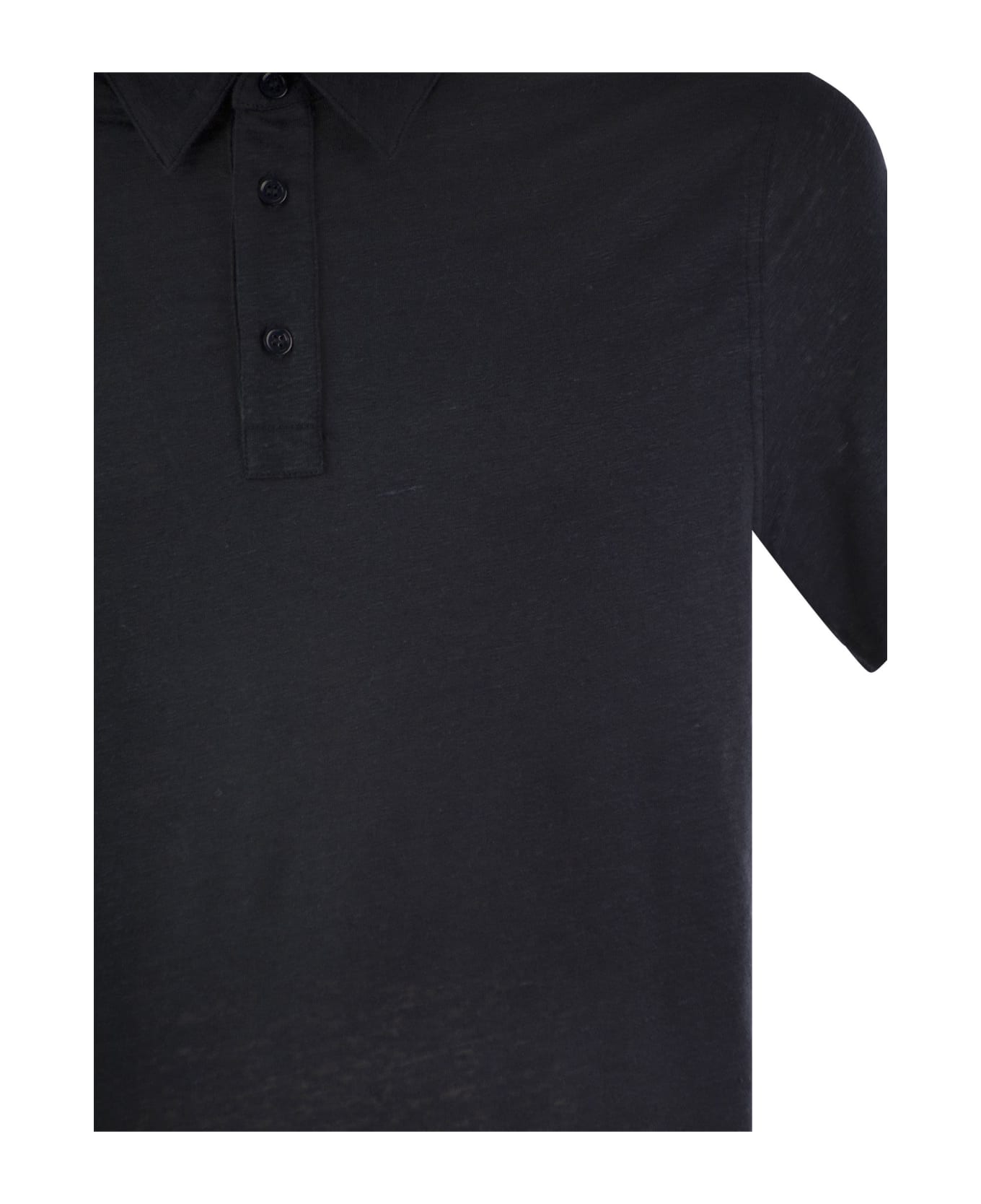Majestic Filatures Linen Short-sleeved Polo Shirt - Blu