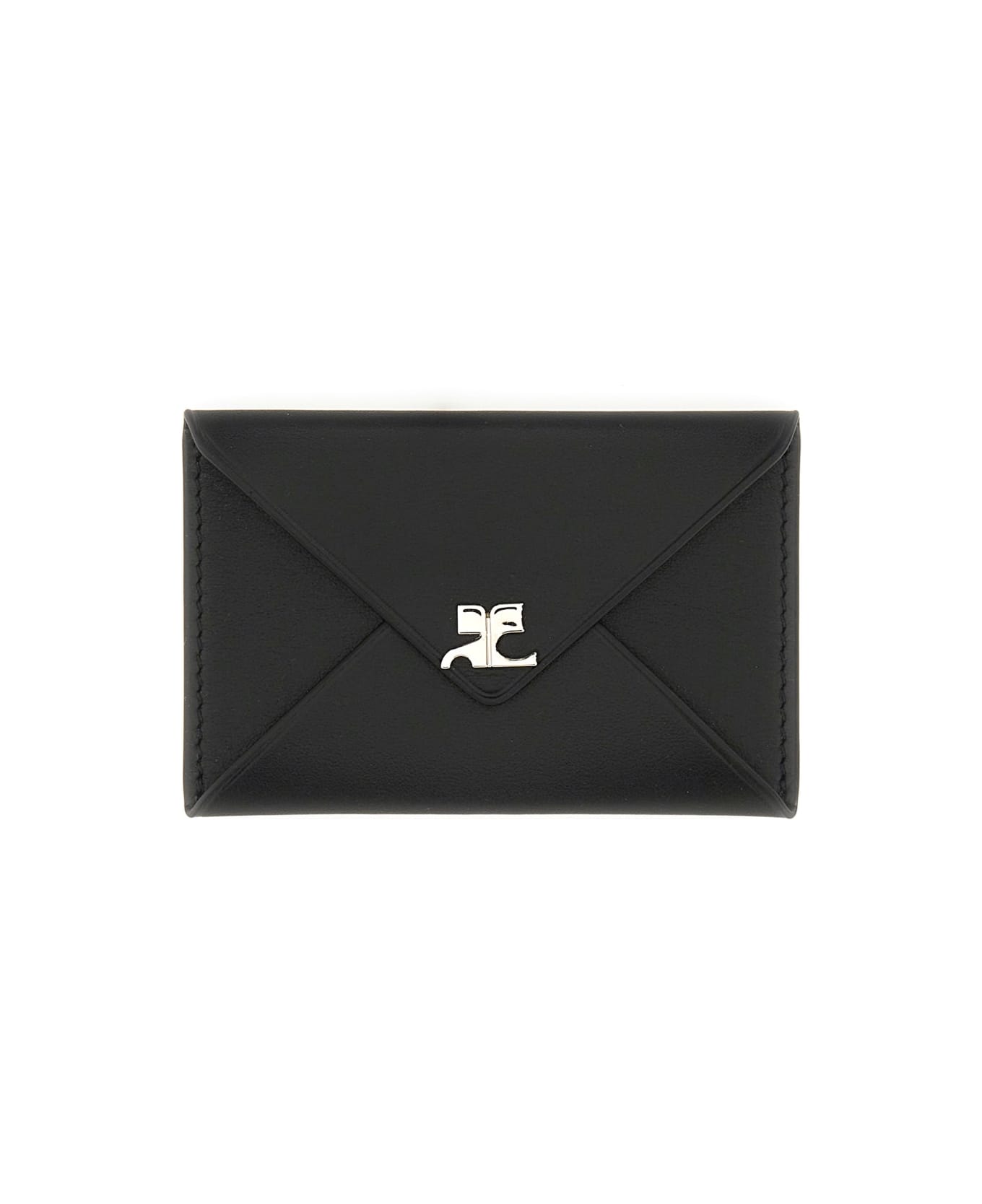 Courrèges Card Holder With Logo - BLACK